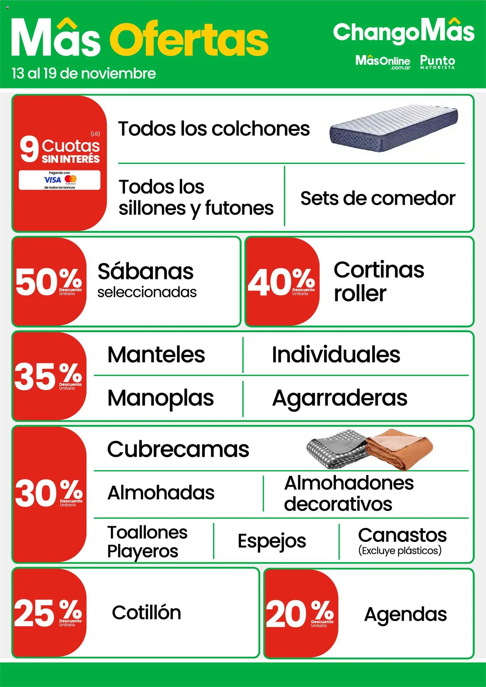 Changomas ofertas │ válido desde el 13.11.2025 | Página: 14 | Productos: Sabanas, Cortinas