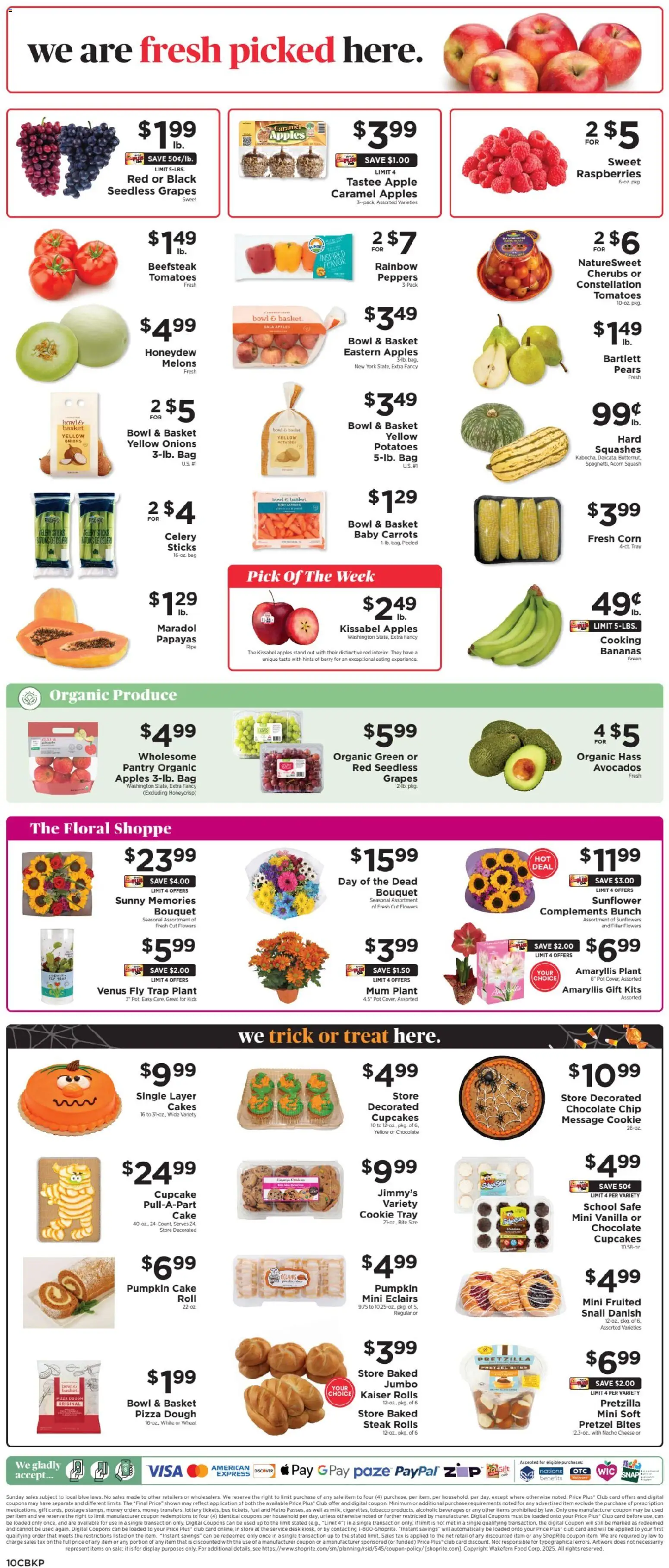 ShopRite Weekly Ad - valid from 24.10.2025 | Page: 12 | Products: Cheese, Desk, Chocolate Chip, Cupcake