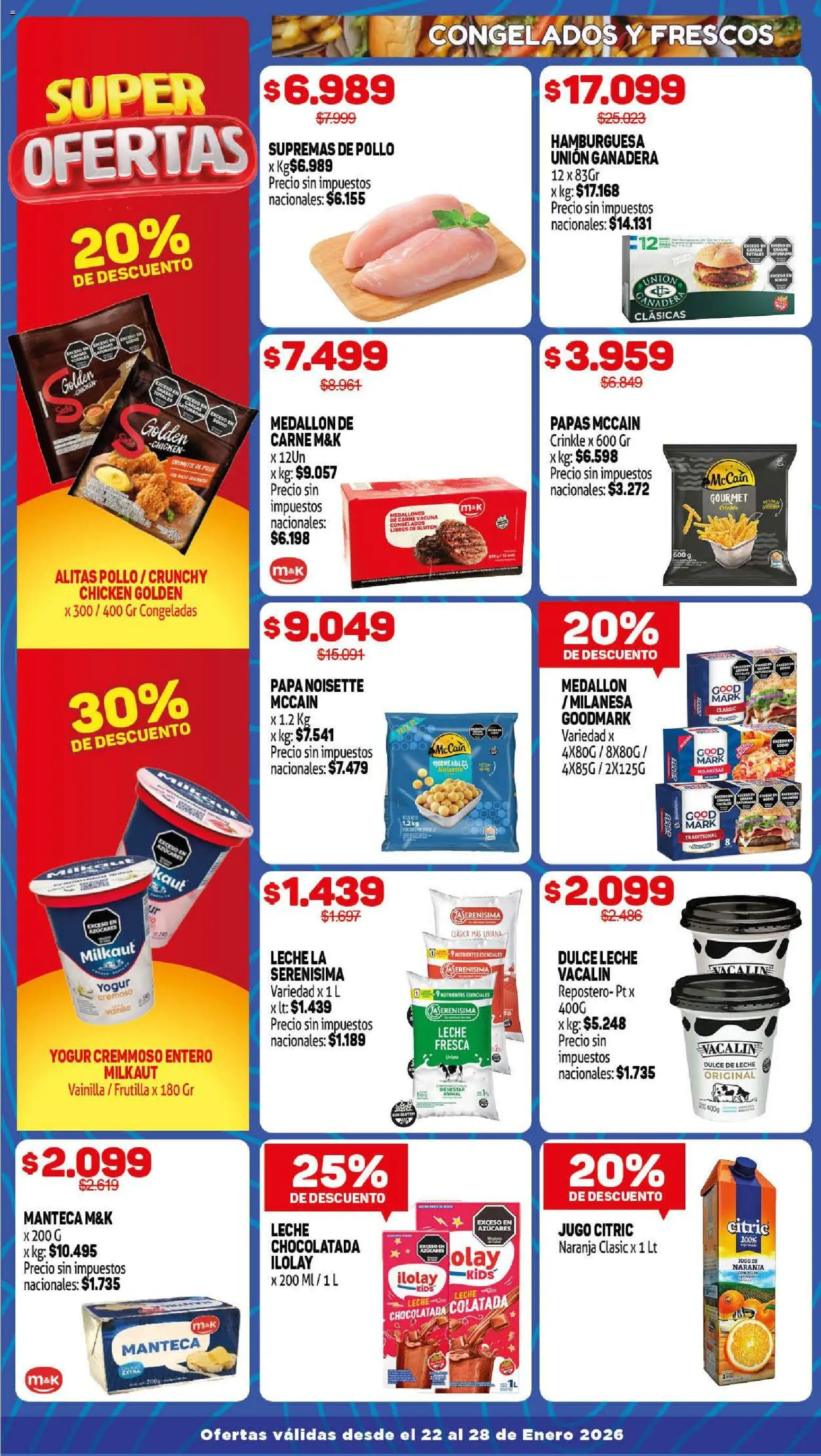 Makro ofertas │ válido desde el 22.07.2026 | Página: 2 | Productos: Papa, Dulce de leche, Manteca, Jugo