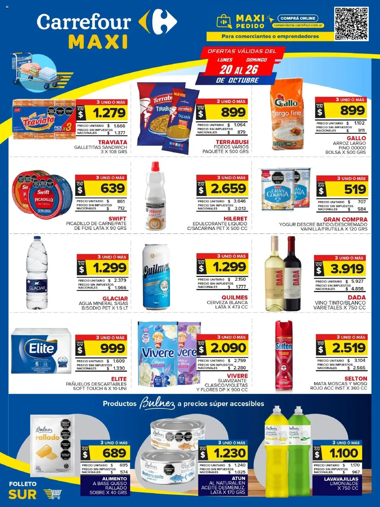 Carrefour Maxi catálogo - Chubut │ válido desde el 20.10.2025 | Página: 1 | Productos: Bolsa, Atún, Queso, Arroz