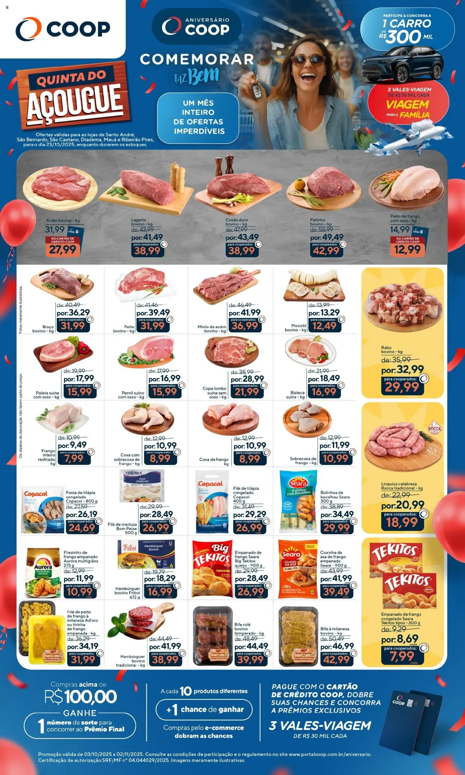 Coop Folheto - válido de 23.10.2025 | Página: 1 | Produtos: Acém, Asa de frango, Copa, Peixe