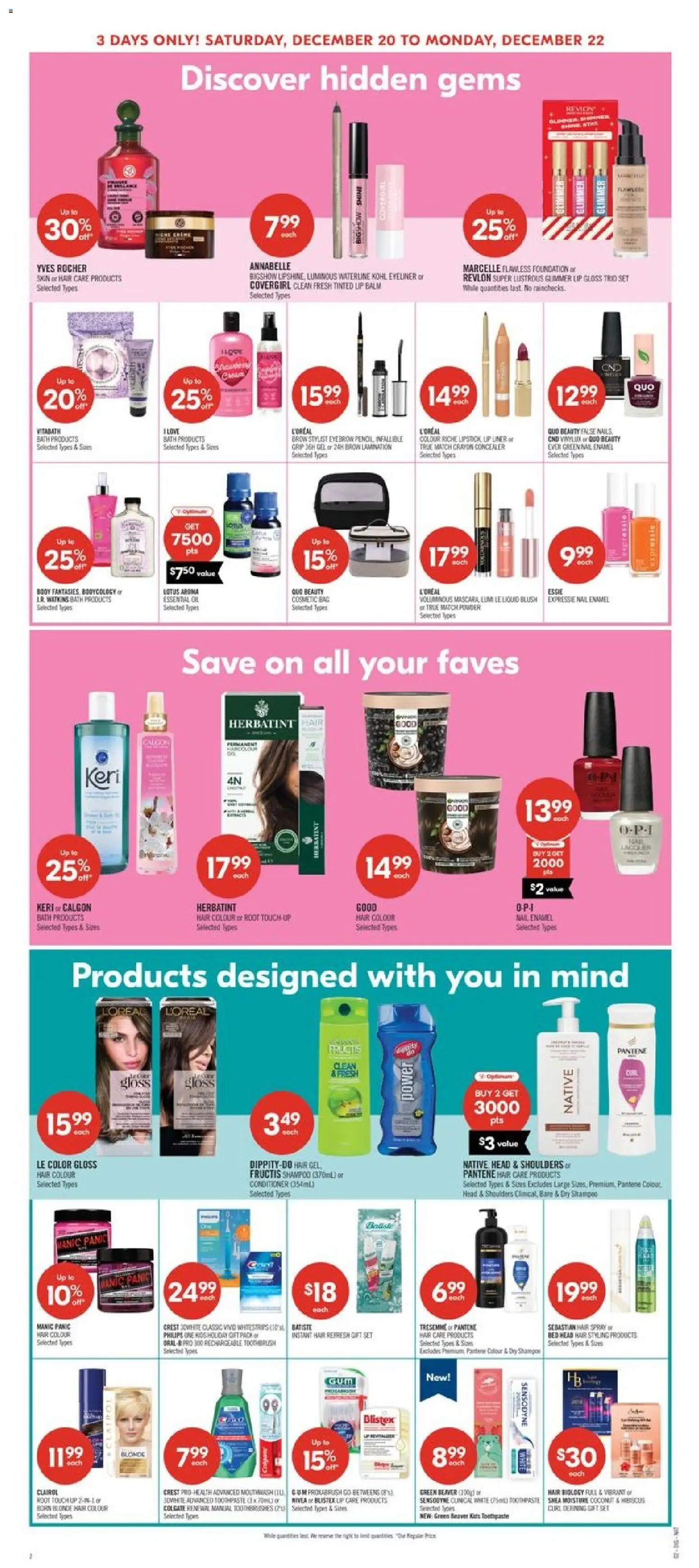 Shoppers flyer valid from 20.12.2025 | Page: 13 | Products: Bag, Blush, Lipstick, Toothpaste