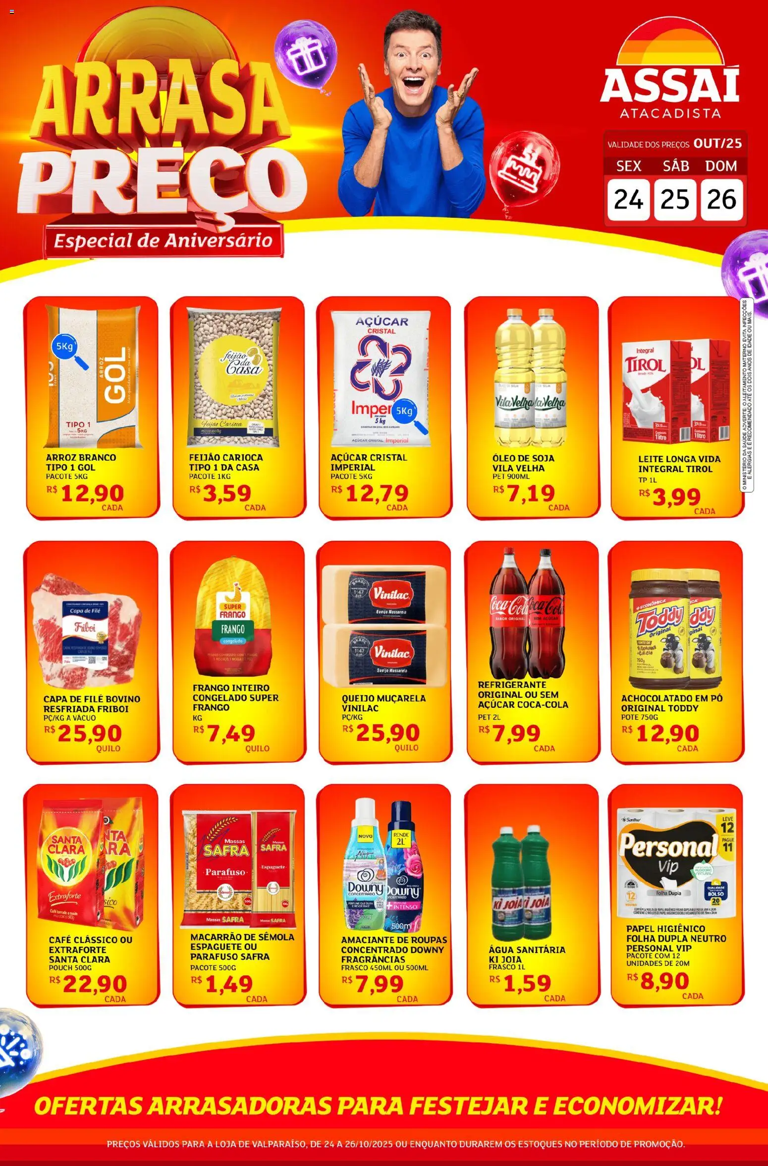 Assaí Atacadista Folheto - válido de 24.10.2025 | Página: 1 | Produtos: Café, Roupas, Cálcio, Soja
