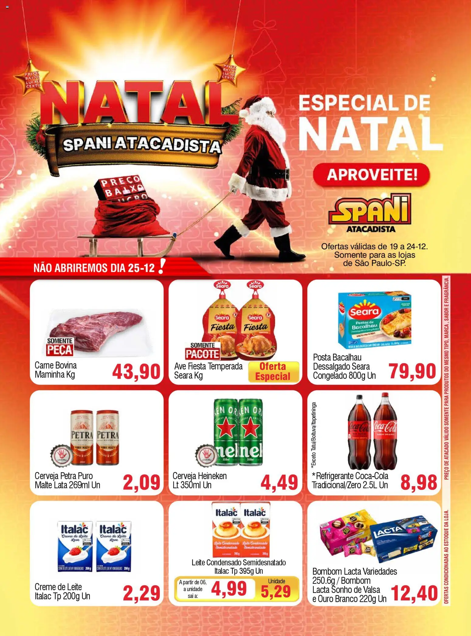 Spani Atacadista Folheto - válido de 19.12.2025 | Página: 1 | Produtos: Bacalhau, Cola, Maminha, Carne