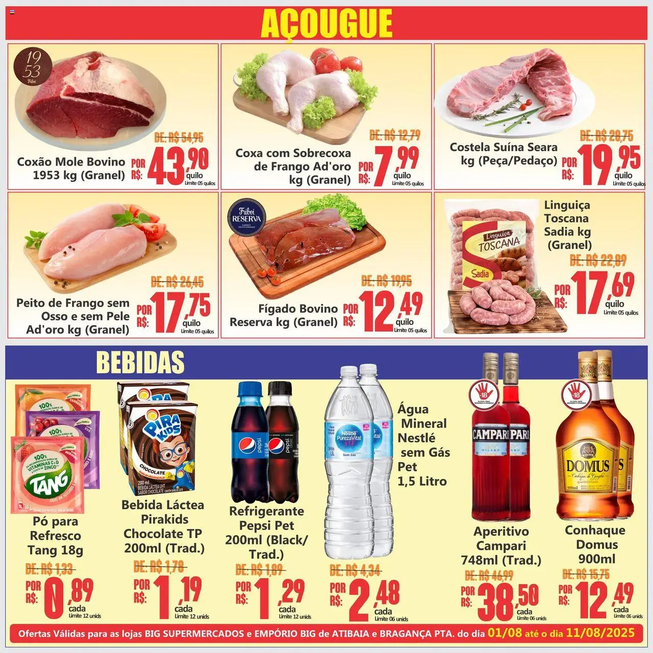 Big Supermercados Folheto - válido de 01.08.2025 | Página: 3 | Produtos: Pó, Bebida, Refrigerante, Peito de frango