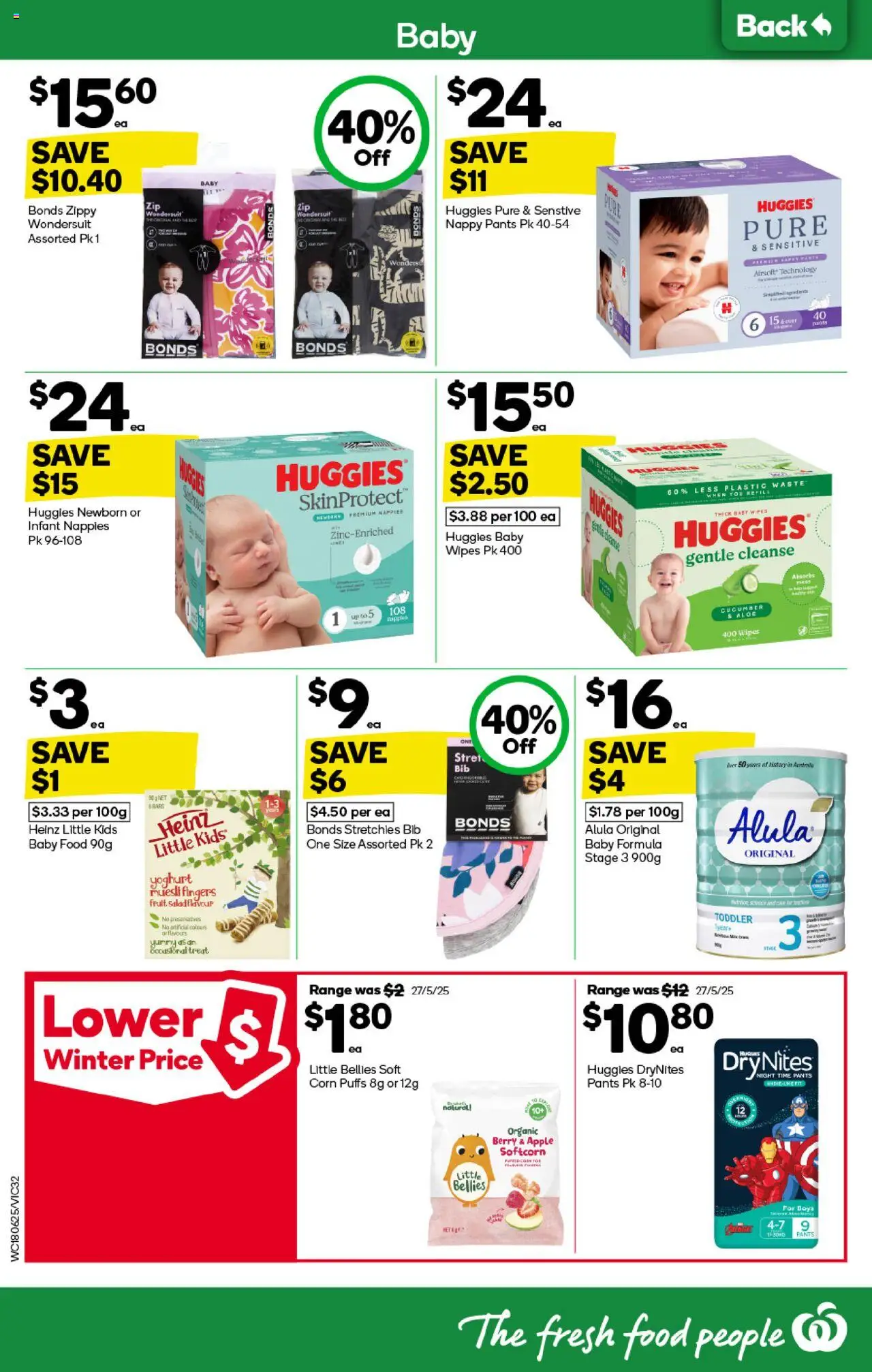 Woolworths catalogue - valid from 18.06.2025 | Page: 32 | Products: Nappies, Salad, Baby food, Pants