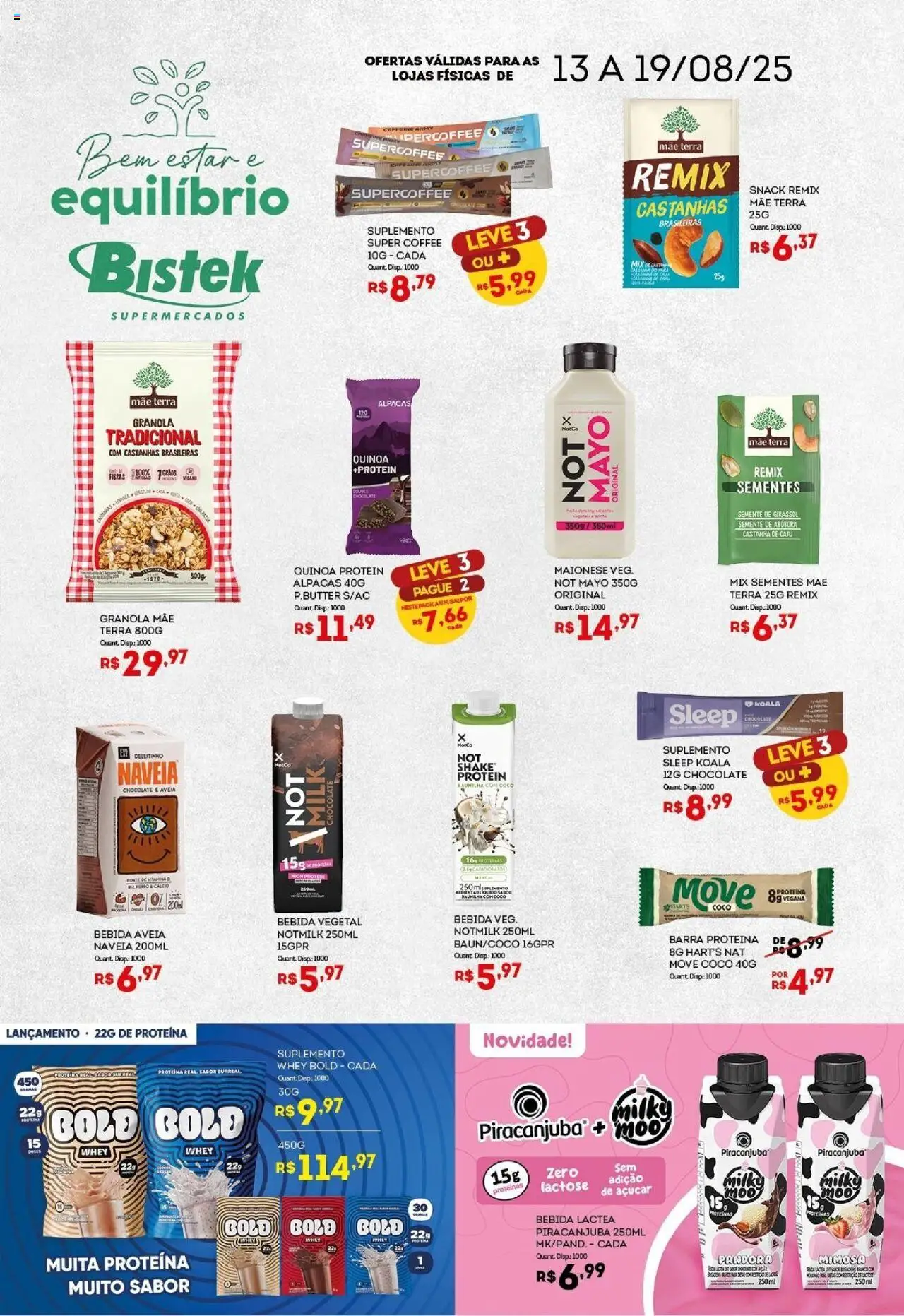 Bistek Supermercados Folheto - válido de 13.08.2025 | Página: 1 | Produtos: Caju, Abóbora, Chocolate, Maionese