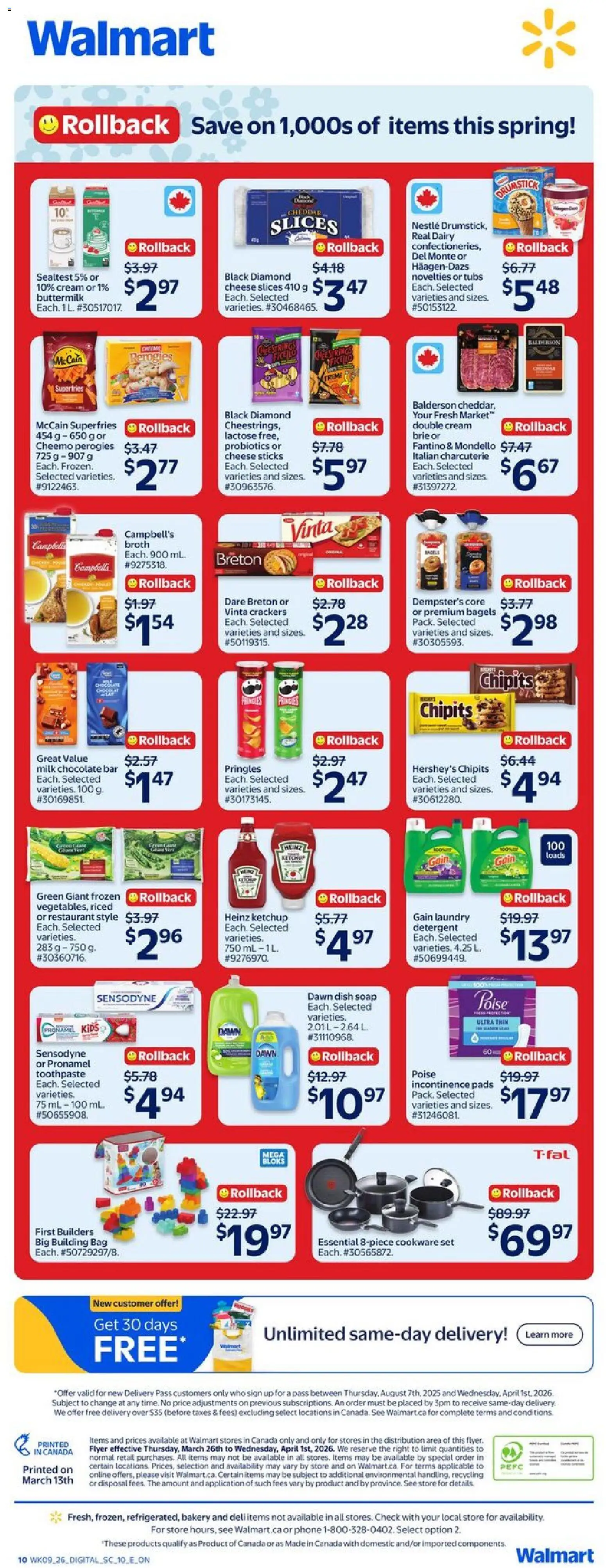 Walmart flyer valid from 26.03.2026 | Page: 2 | Products: Ketchup, Cream, Soap, Toothpaste