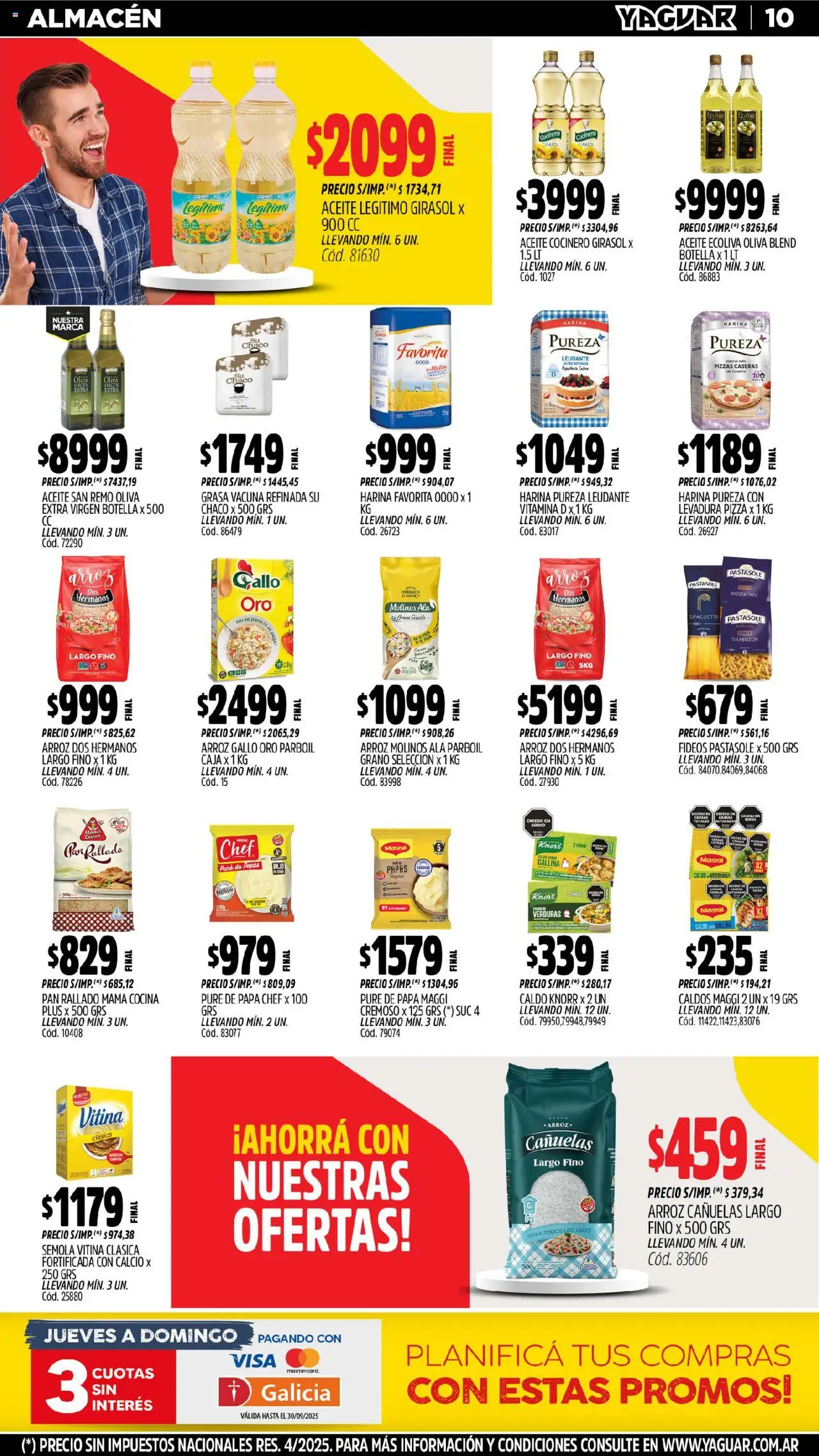 Yaguar - Chaco │ válido desde el 15.09.2025 | Página: 11 | Productos: Cocina, Harina, Aceite, Pizza