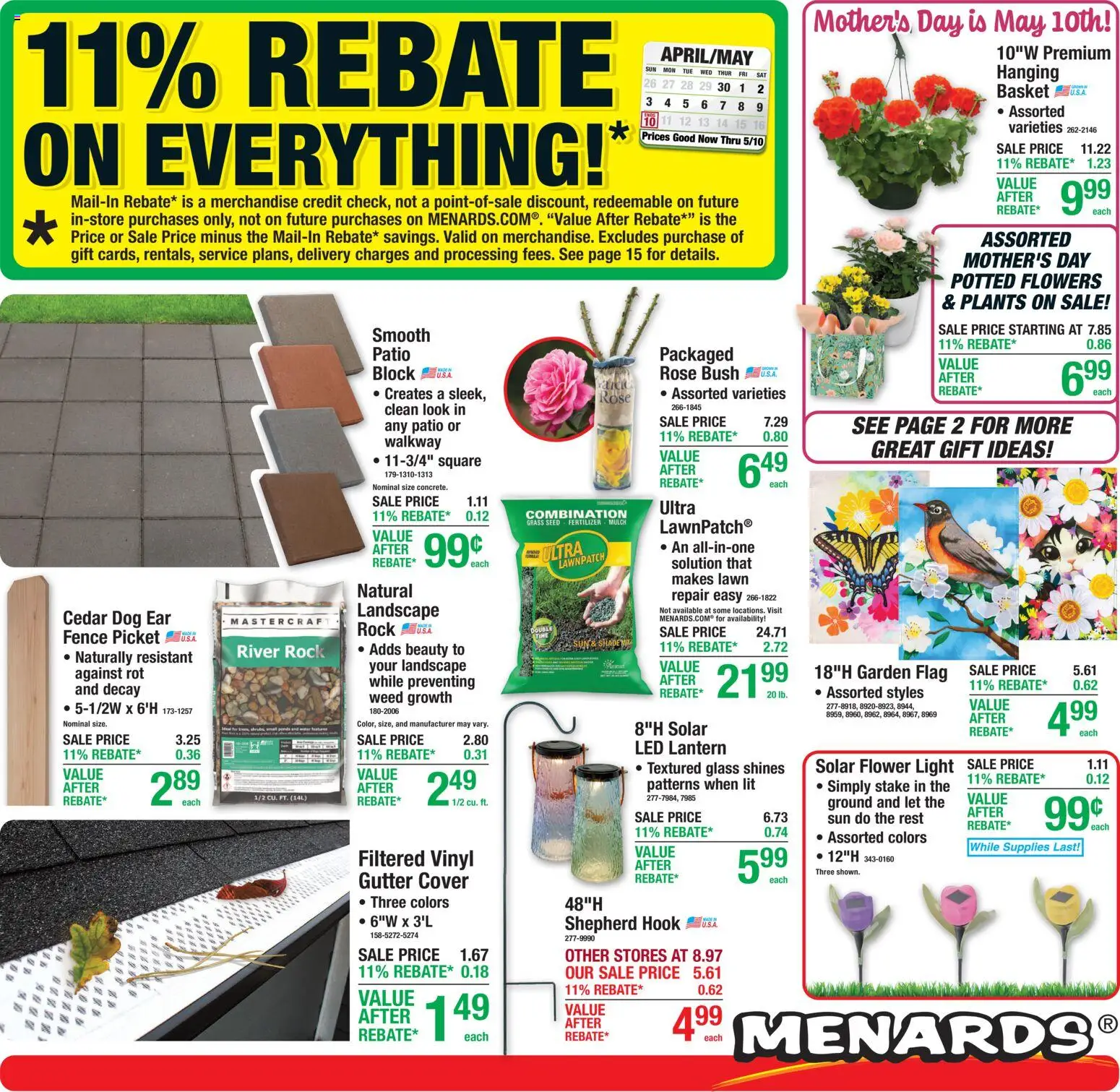Menards Weekly Ad - valid from 30.04.2026 | Page: 1 | Products: Hook, Basket
