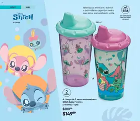 Vista previa de A. Juego de 2 vasos entrenadores Stitch baby Plástico., A. Set of 2 Stitch baby plastic training cups., nuevo folleto de la tienda, válido en México a partir del 20.02.2026 | Página: 142