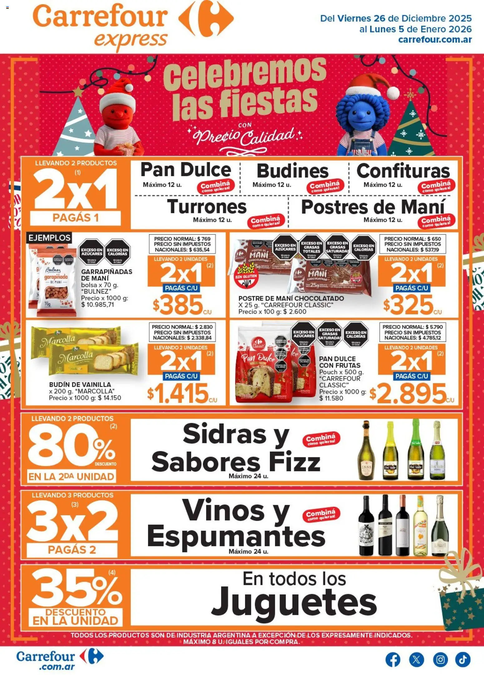 Carrefour ofertas │ válido desde el 26.12.2025 | Página: 1 | Productos: Bolsa, Budín, Mani, Pan