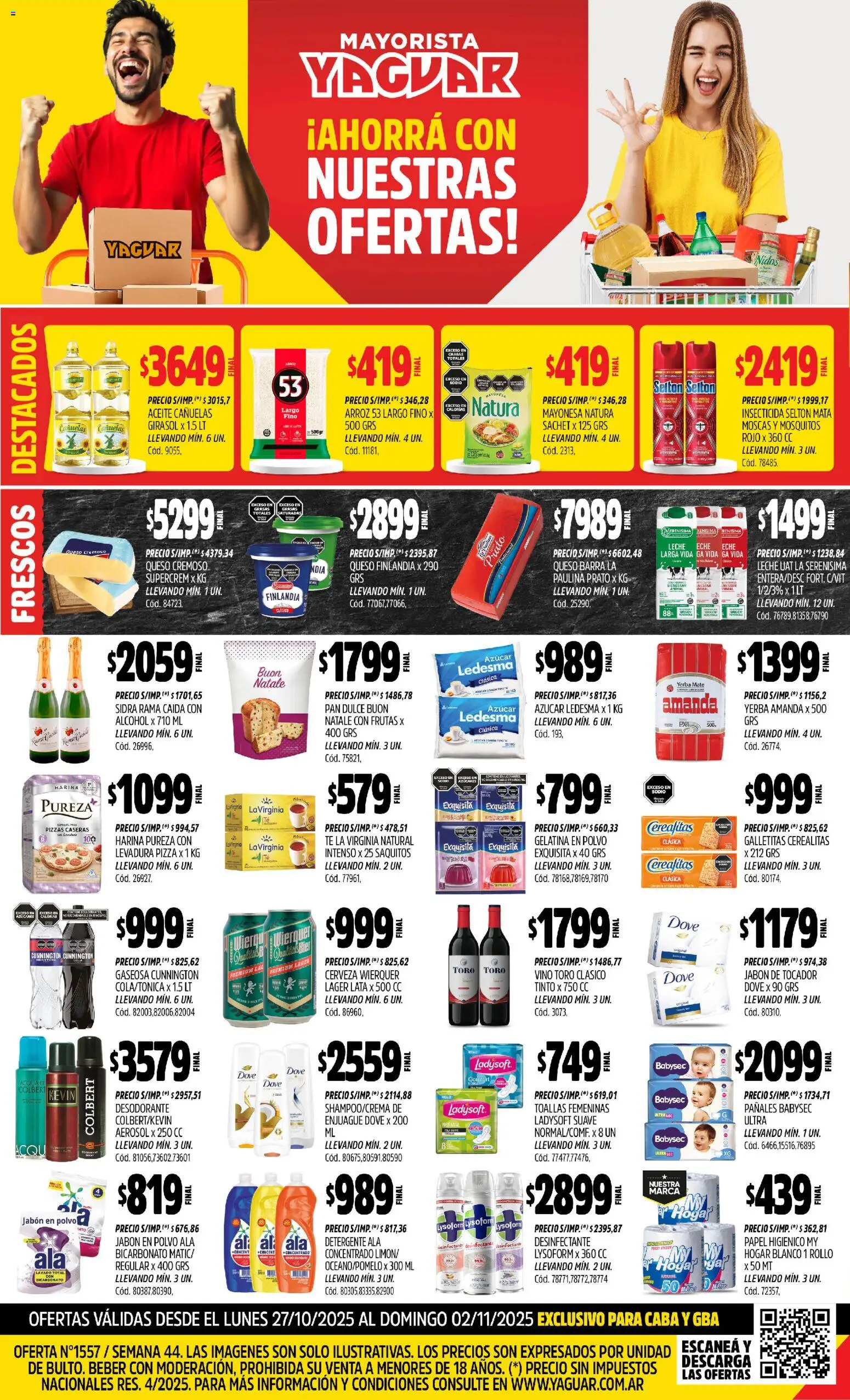 Yaguar - Moreno │ válido desde el 27.10.2025 | Página: 1 | Productos: Insecticida, Jabón en polvo, Leche, Té