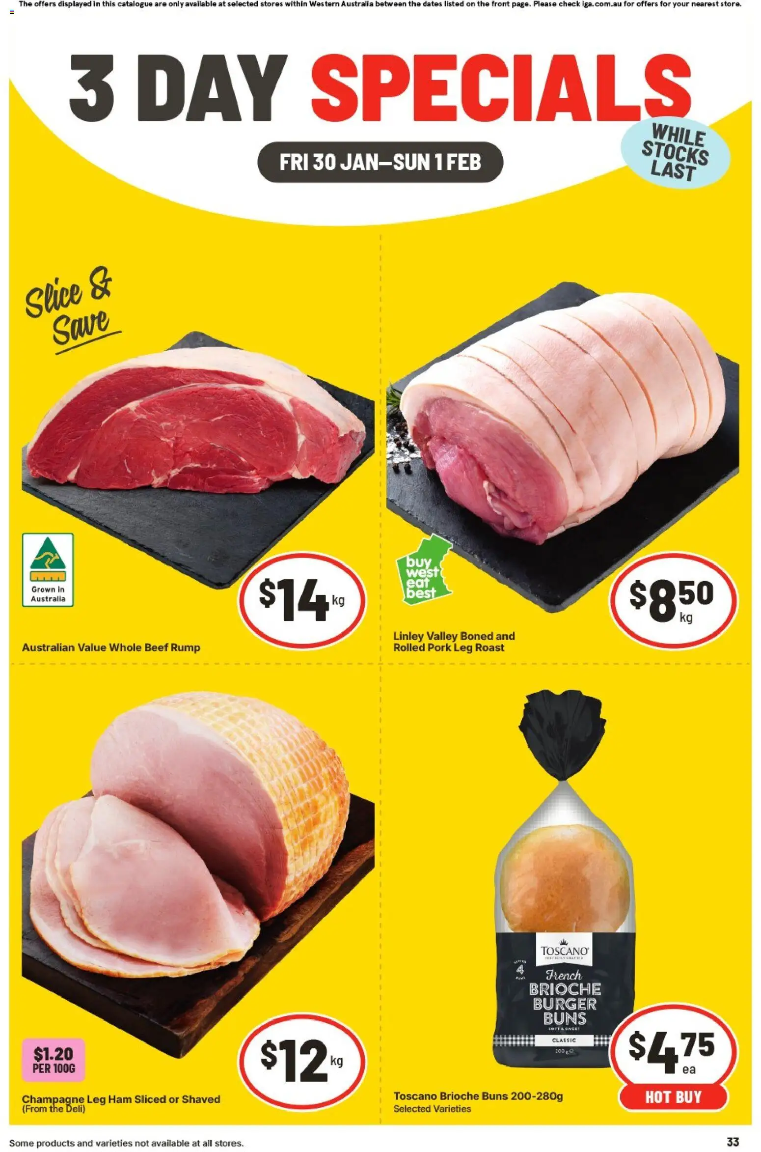 IGA catalogue - valid from 30.01.2026 | Page: 1 | Products: Ham, Pork, Beef