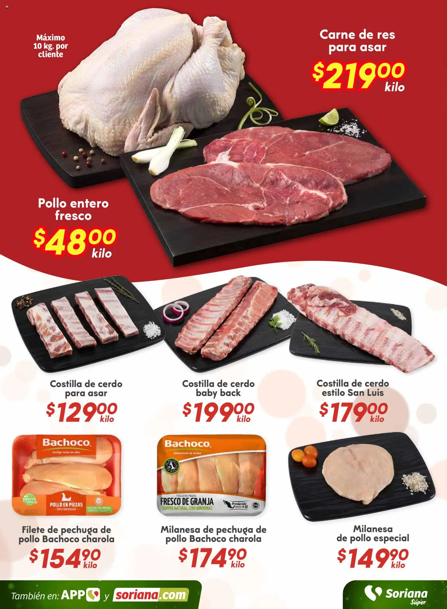 Nuevas ofertas de Soriana válidas en toda la República Mexicana desde el 28.11.2025. ¡Encuentra las mejores ofertas en Soriana - Fin de Semana Súper: Saltillo y Torreón! | Página: 5 | Productos: Pollo, Milanesa, Cerdo, Res