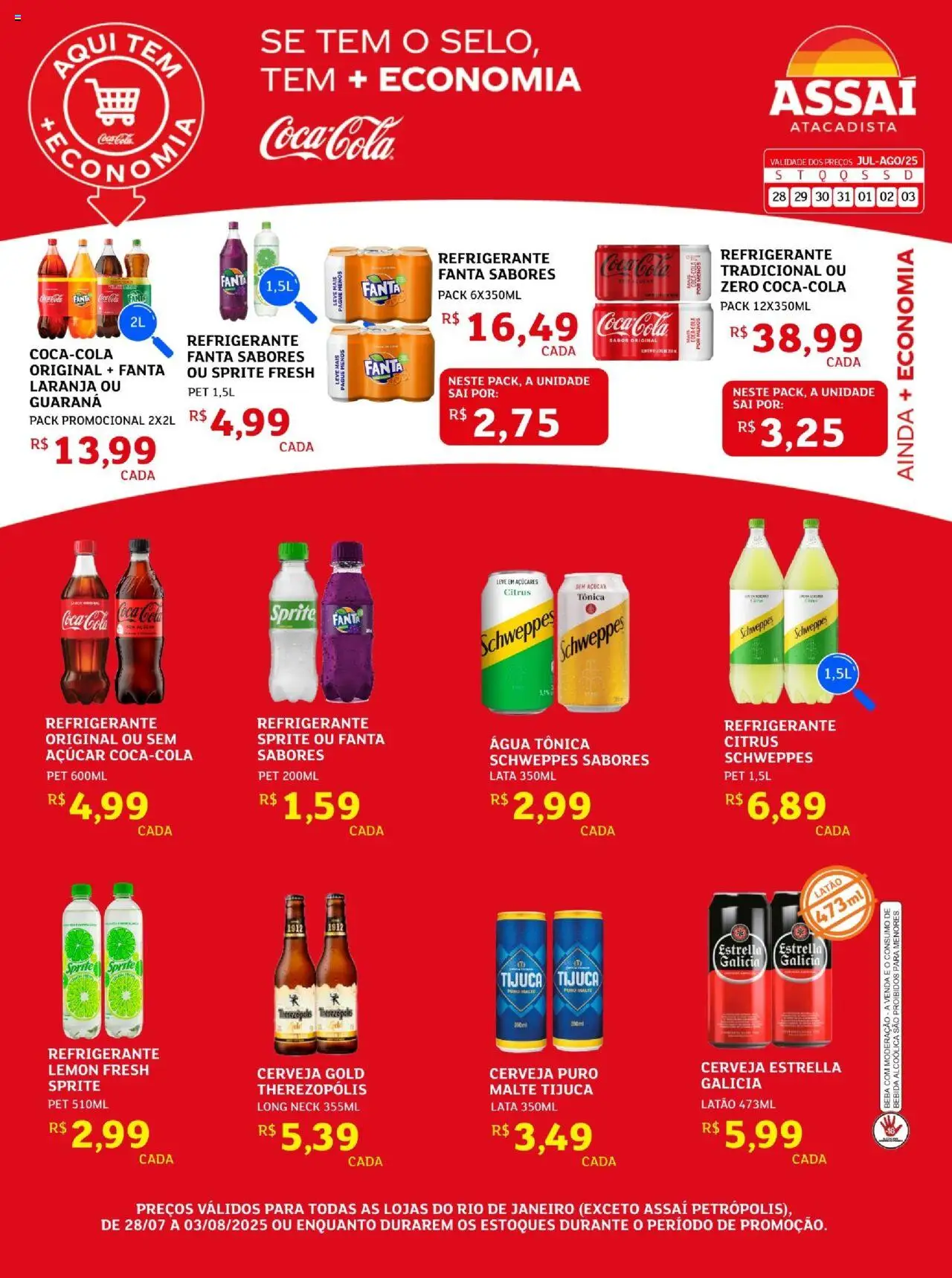 Assaí Atacadista Folheto - válido de 28.07.2025 | Página: 1 | Produtos: Fanta, Cerveja, Açúcar, Refrigerante