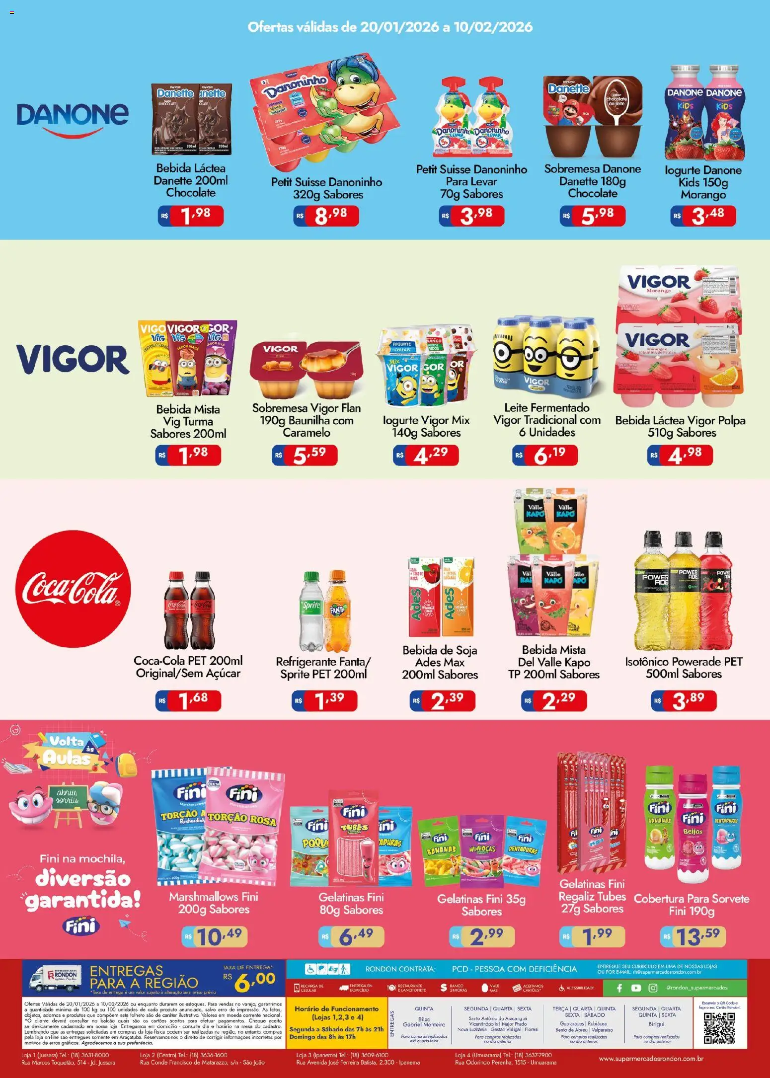 Supermercados Rondon Folheto - válido de 20.01.2026 | Página: 2 | Produtos: Fanta, Leite, Iogurte, Sorvete