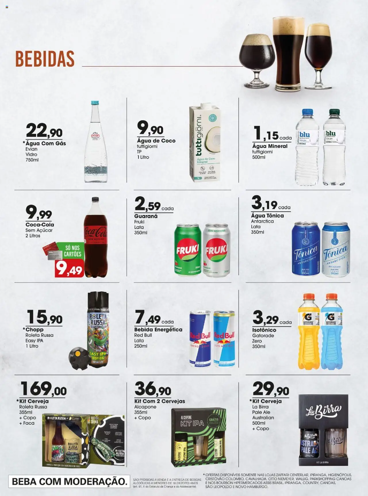 Zaffari Folheto - válido de 29.07.2025 | Página: 18 | Produtos: Água mineral 500ml, Gatorade, Bourbon, Água mineral