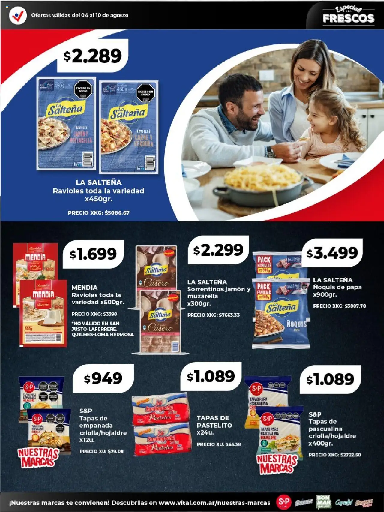 Vital - Especial frescos │ válido desde el 04.08.2025 | Página: 10 | Productos: Papa, Jamón, Ñoquis, Té