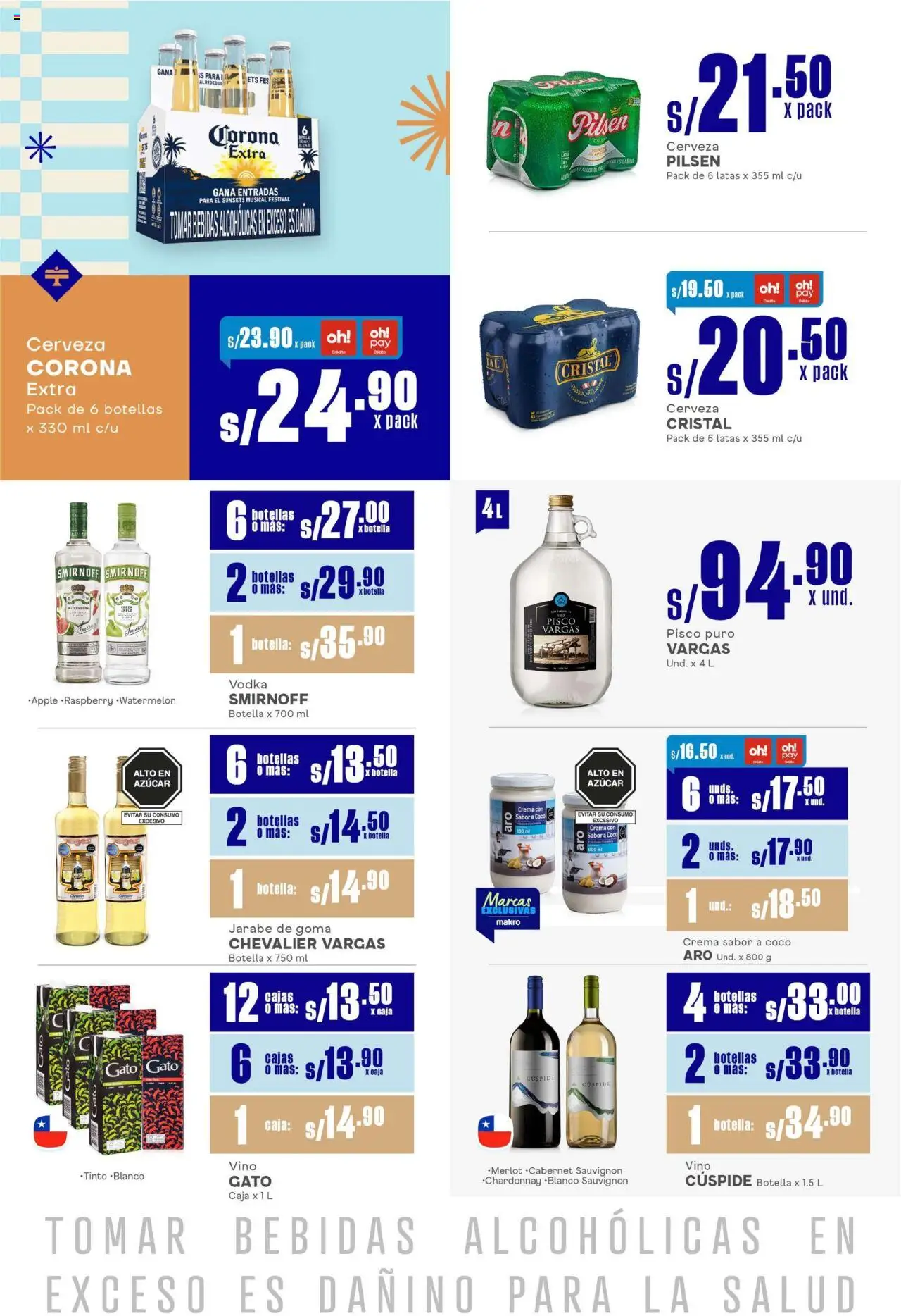 Catálogo Makro válido desde 14.08.2025 | Página: 10 | Productos: Vino, Cerveza, Crema, Vodka