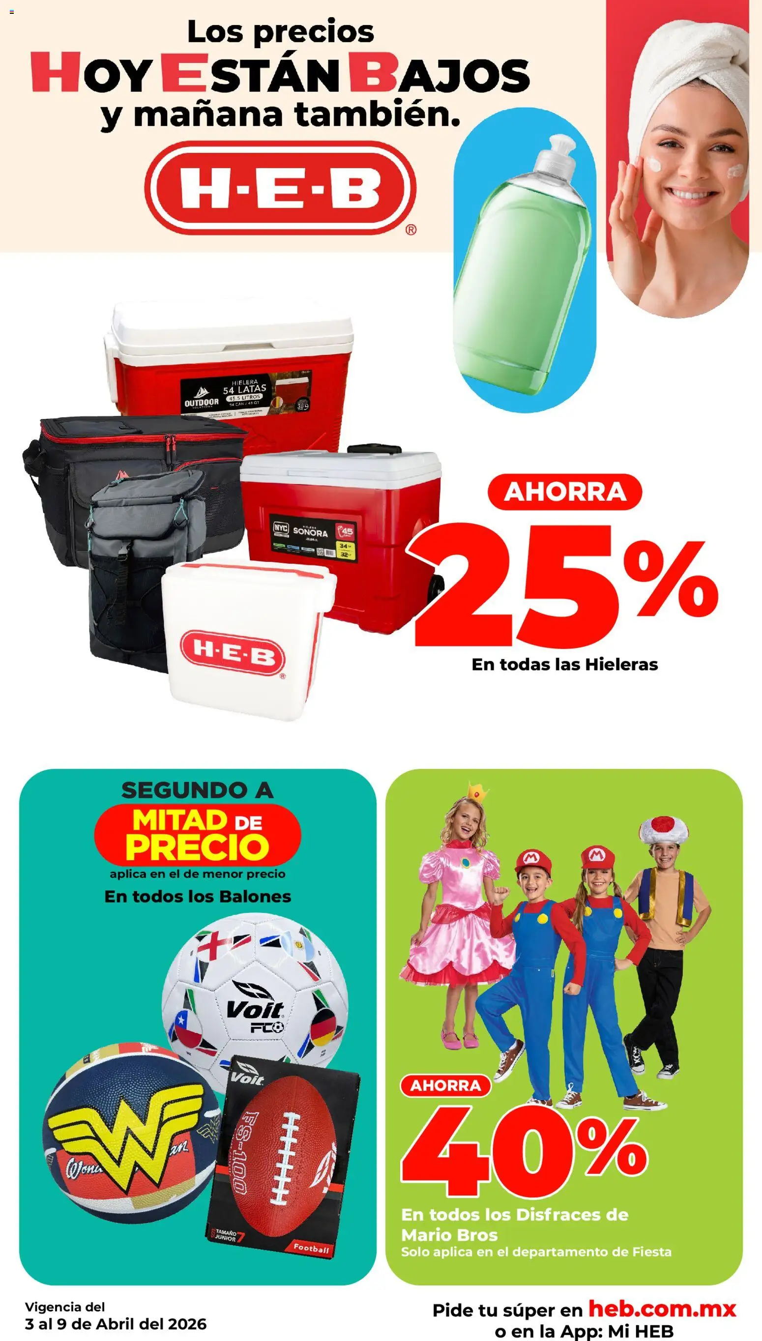 Nuevas ofertas de H-E-B válidas en toda la República Mexicana desde el 03.04.2026. ¡Encuentra las mejores ofertas en H-E-B folleto! | Página: 16 | Productos: Hielera