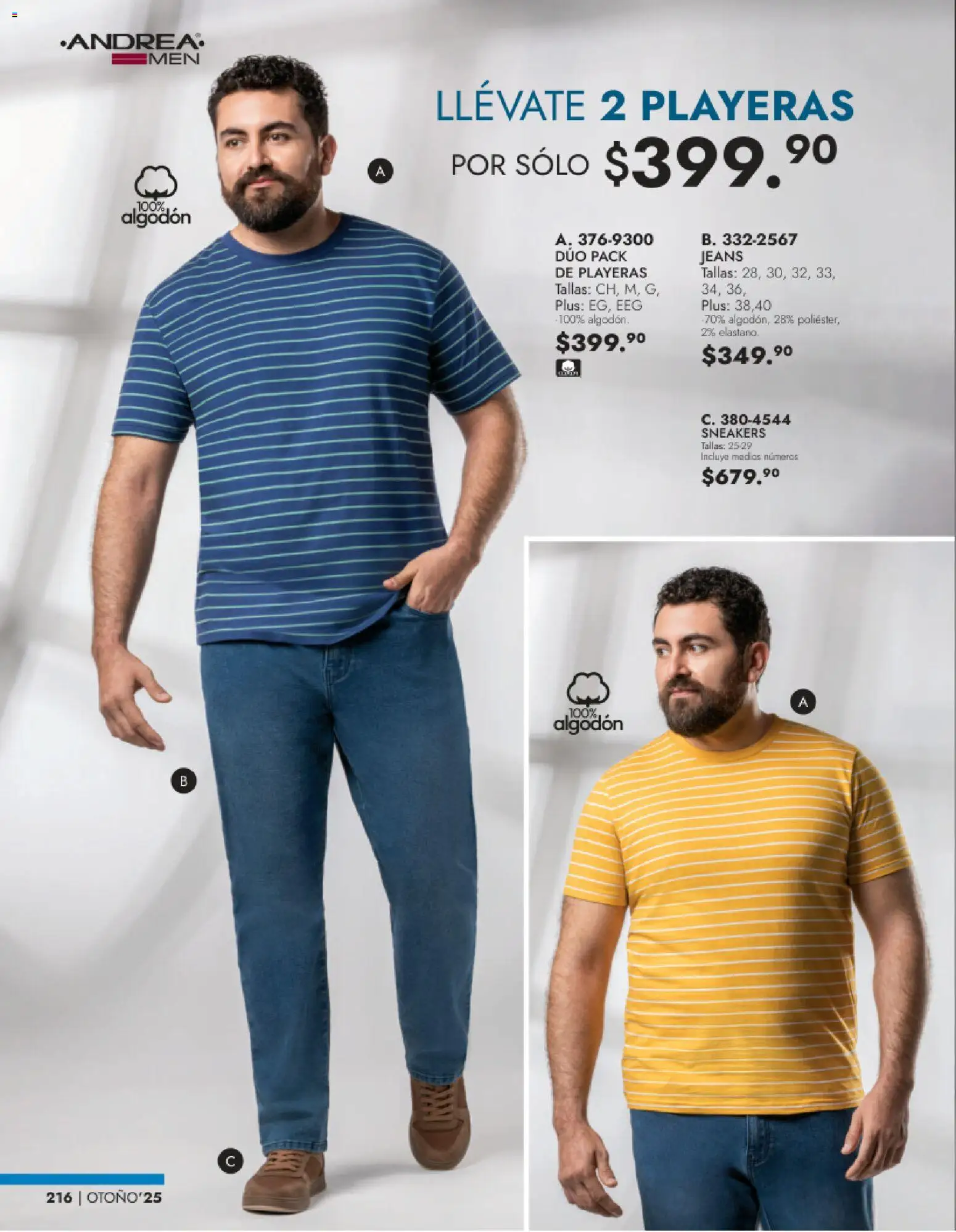 Nuevas ofertas de Andrea válidas en toda la República Mexicana desde el 26.11.2025. ¡Encuentra las mejores ofertas en Andrea catálogo Vestir Caballero otoño! | Página: 54 | Productos: Algodón