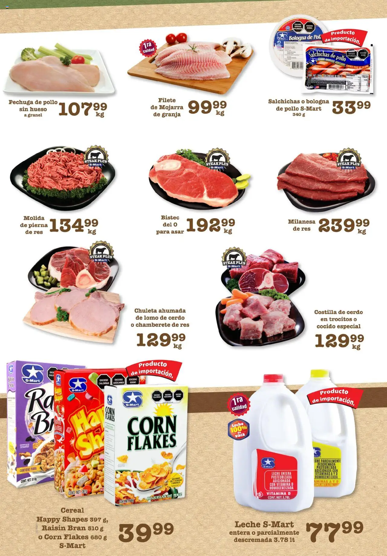 Nuevas ofertas de S-Mart válidas en toda la República Mexicana desde el 05.08.2025. ¡Encuentra las mejores ofertas en S-Mart - Folleto - Nuevo Laredo! | Página: 4 | Productos: Pollo, Milanesa, Res, Vitaminas