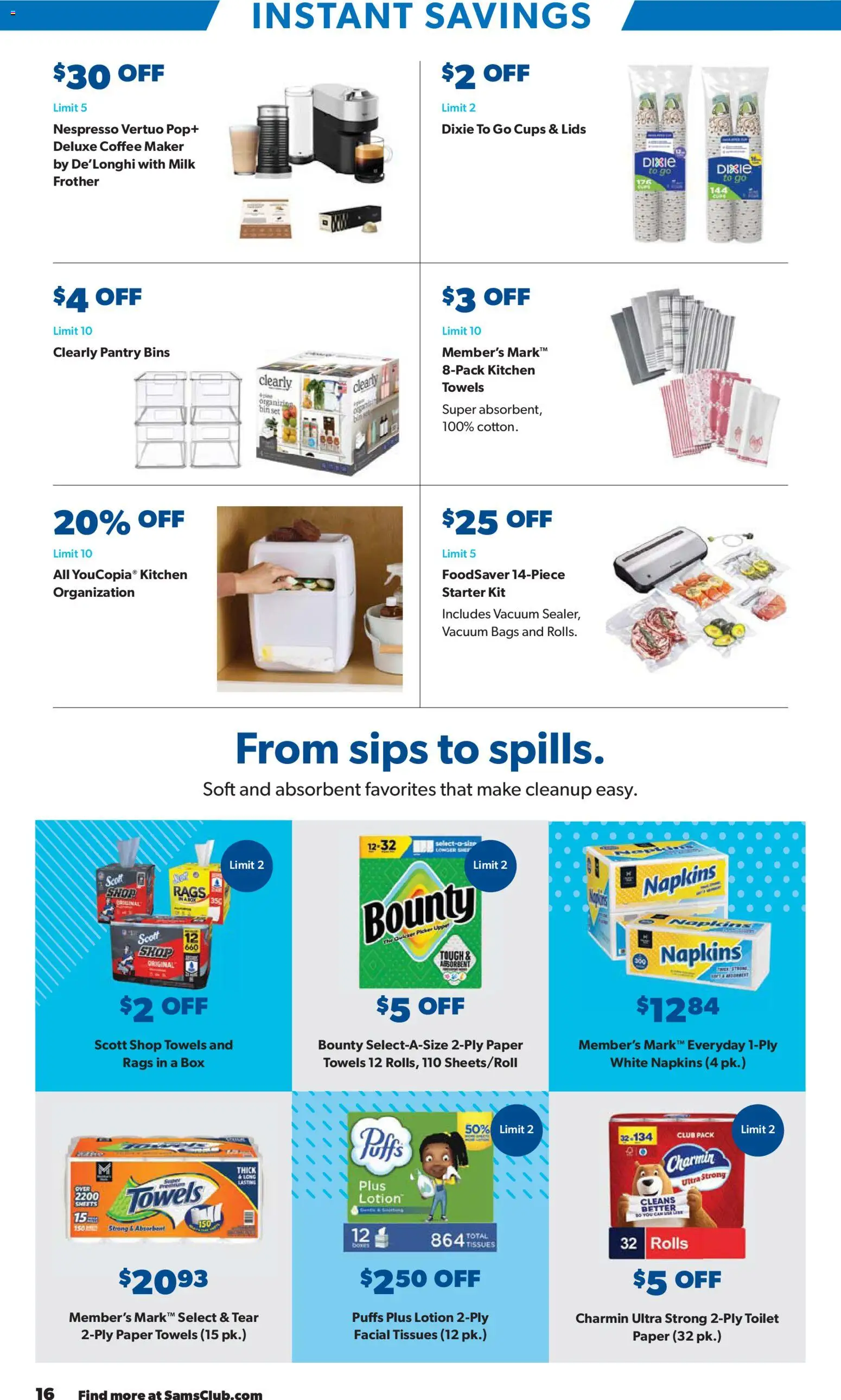 Sam's Club Instant Savings Book February - valid from 28.01.2026 | Page: 16 | Products: Vacuum, Milk, Coffee, Coffee maker