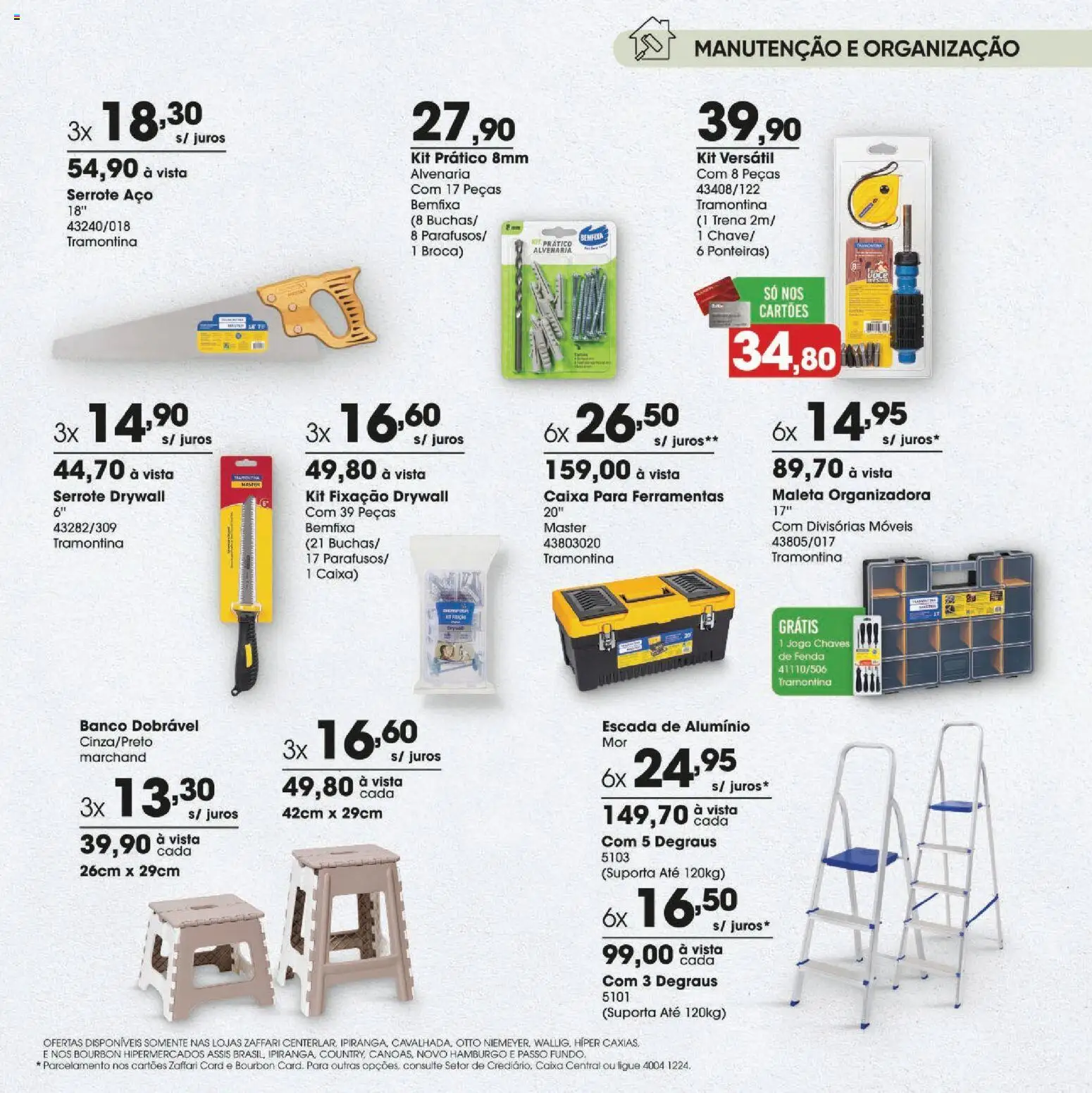 Zaffari Folheto - válido de 12.03.2026 | Página: 7 | Produtos: Banco, Escada, Bourbon, Trena