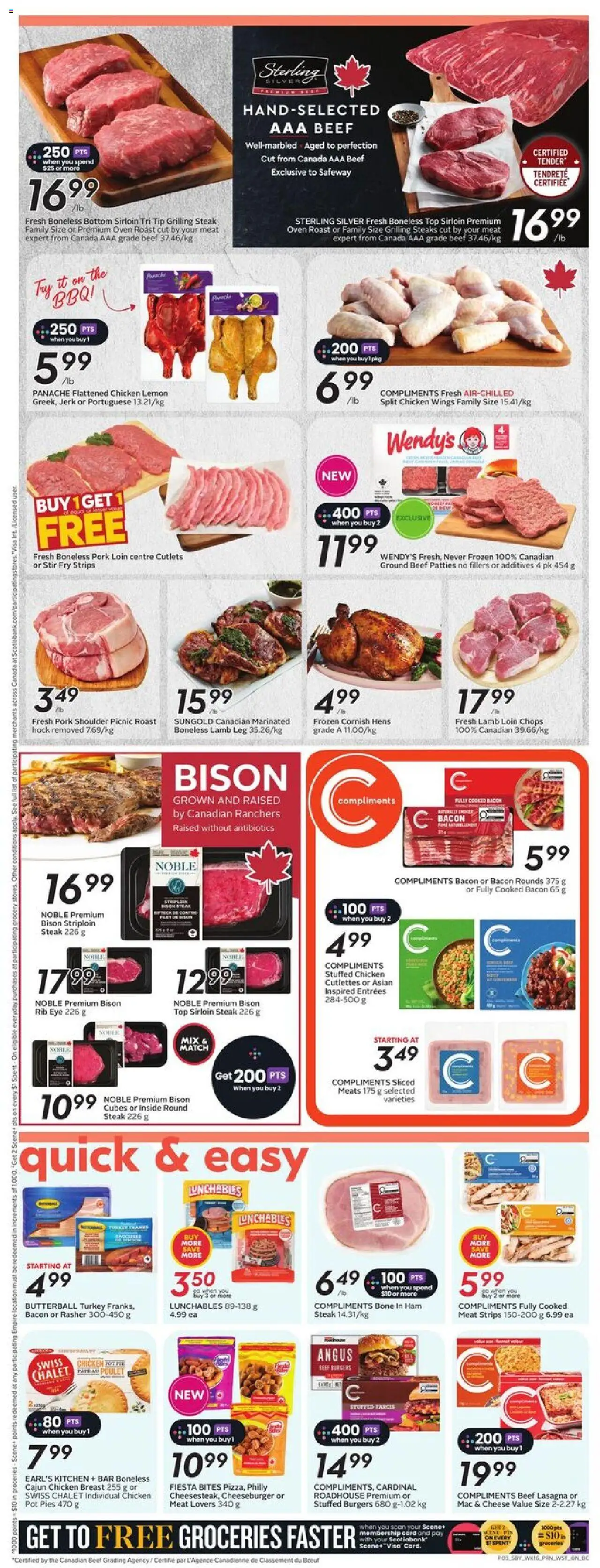 Safeway flyer valid from 14.08.2025 | Page: 7 | Products: Turkey, Oven, Cheese, Chicken
