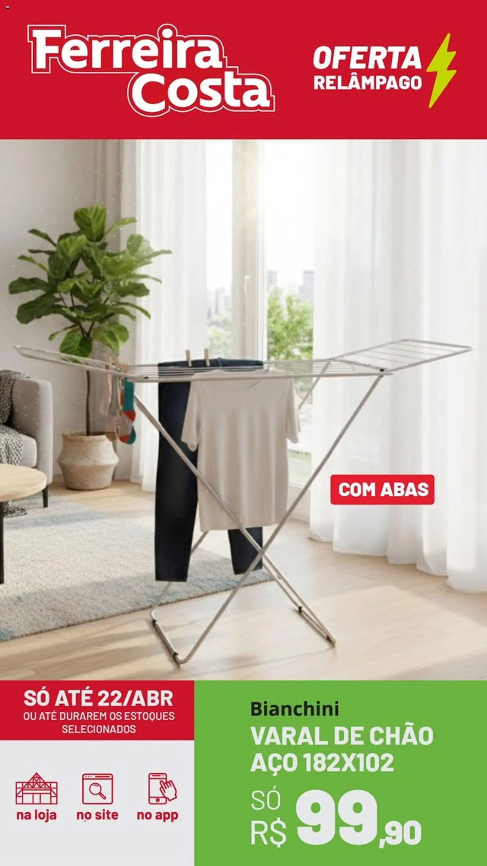 Ferreira Costa Folheto - válido de 16.04.2026 | Página: 2 | Produtos: Varal de chão