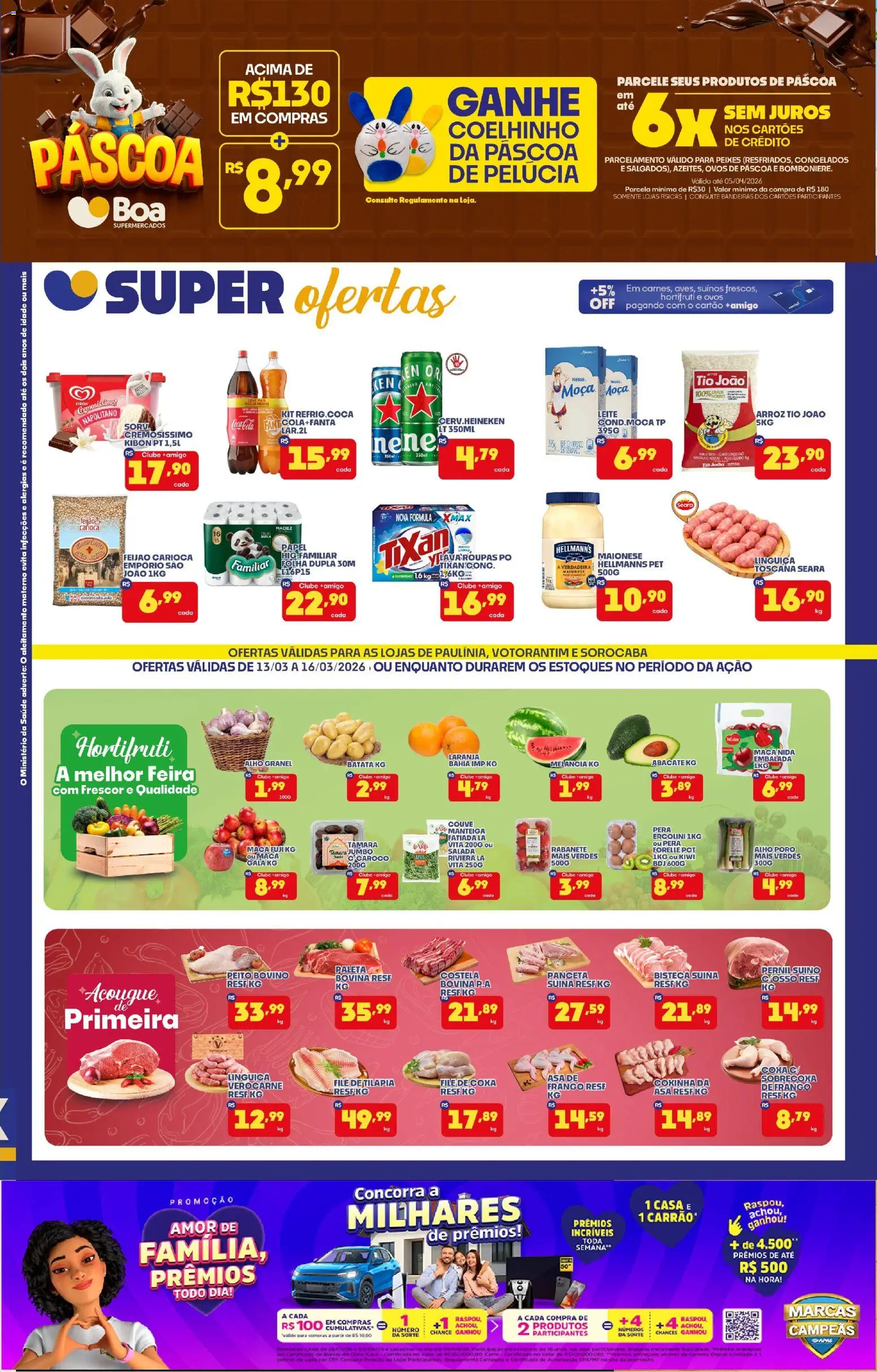 Boa Supermercados Folheto - válido de 13.03.2026 | Página: 1 | Produtos: Melancia, Pera, Alho, Pernil