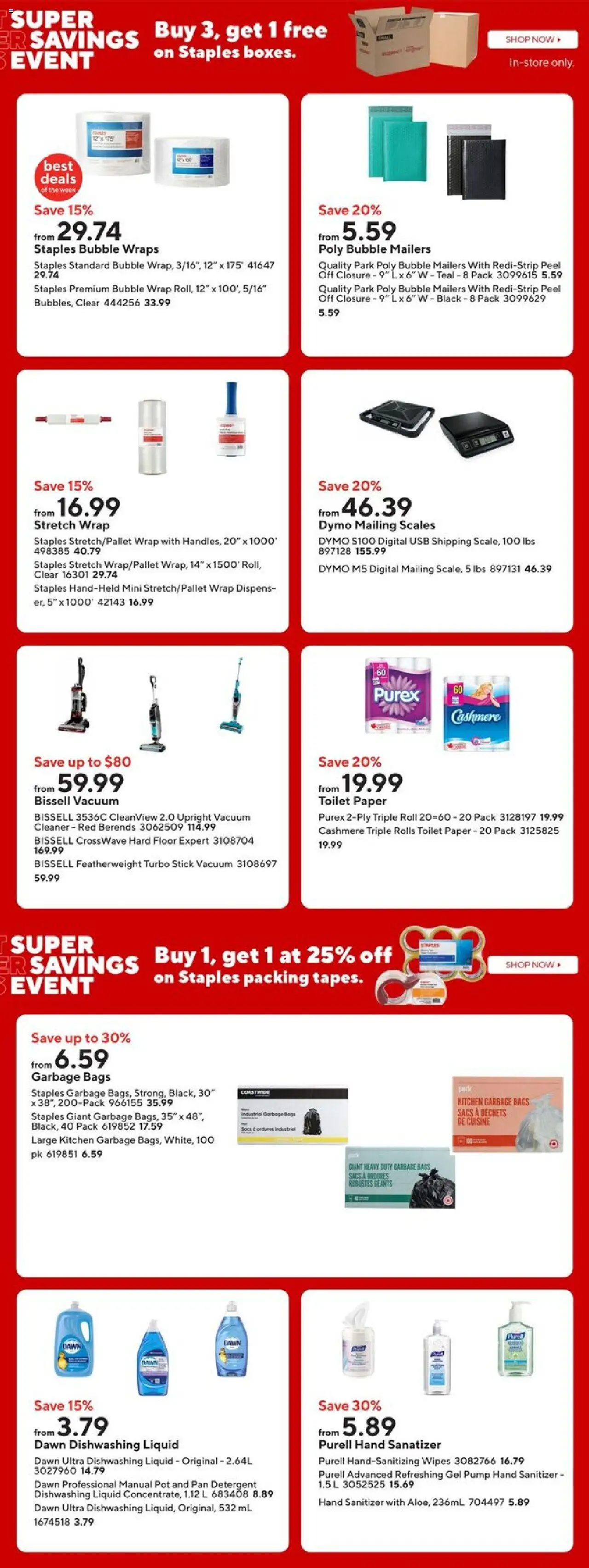 Staples flyer valid from 03.10.2025 | Page: 5 | Products: Vacuum cleaner, Detergent