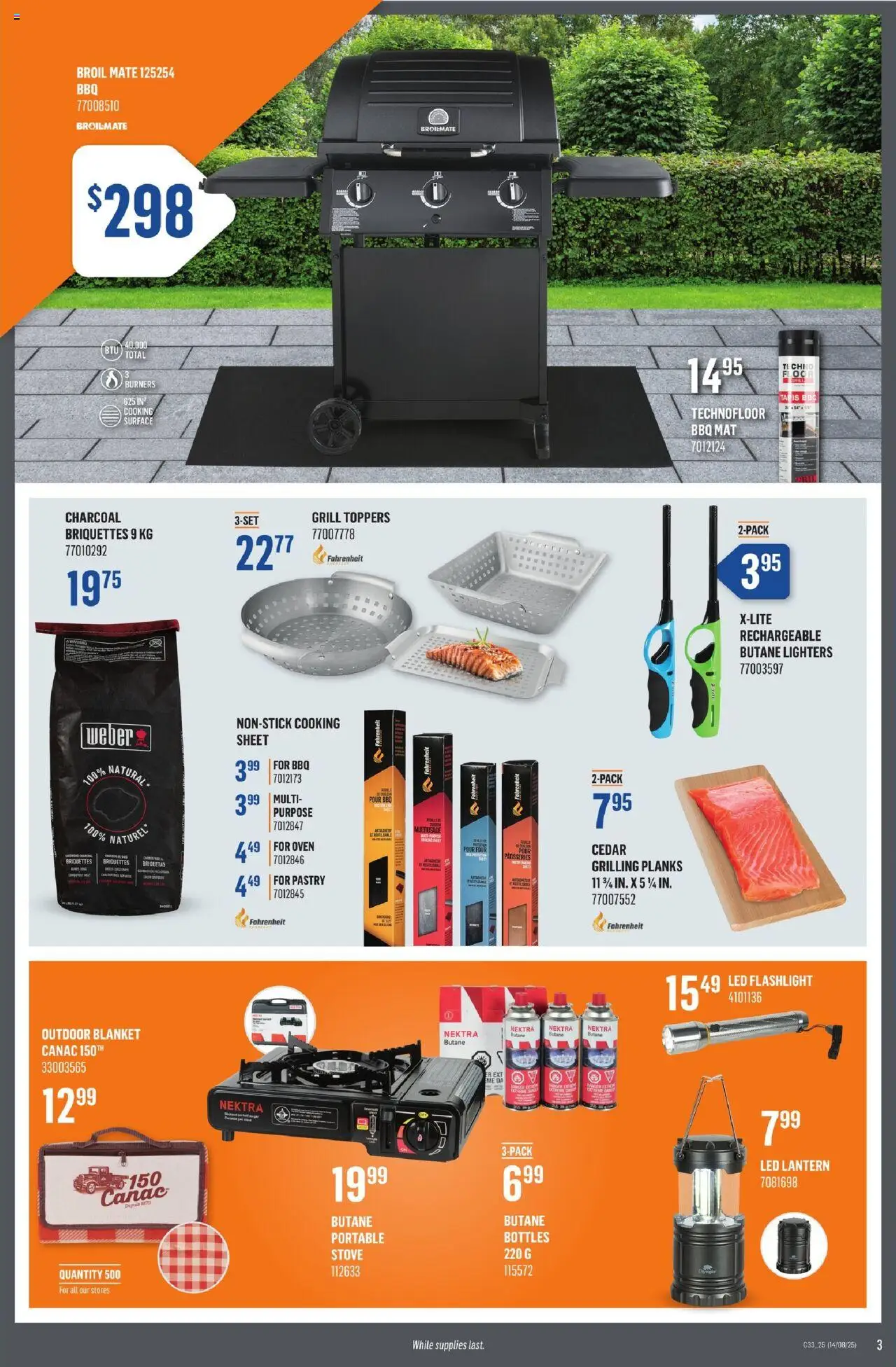 Canac flyer valid from 14.08.2025 | Page: 3 | Products: Oven, Stove, Grill, Blanket