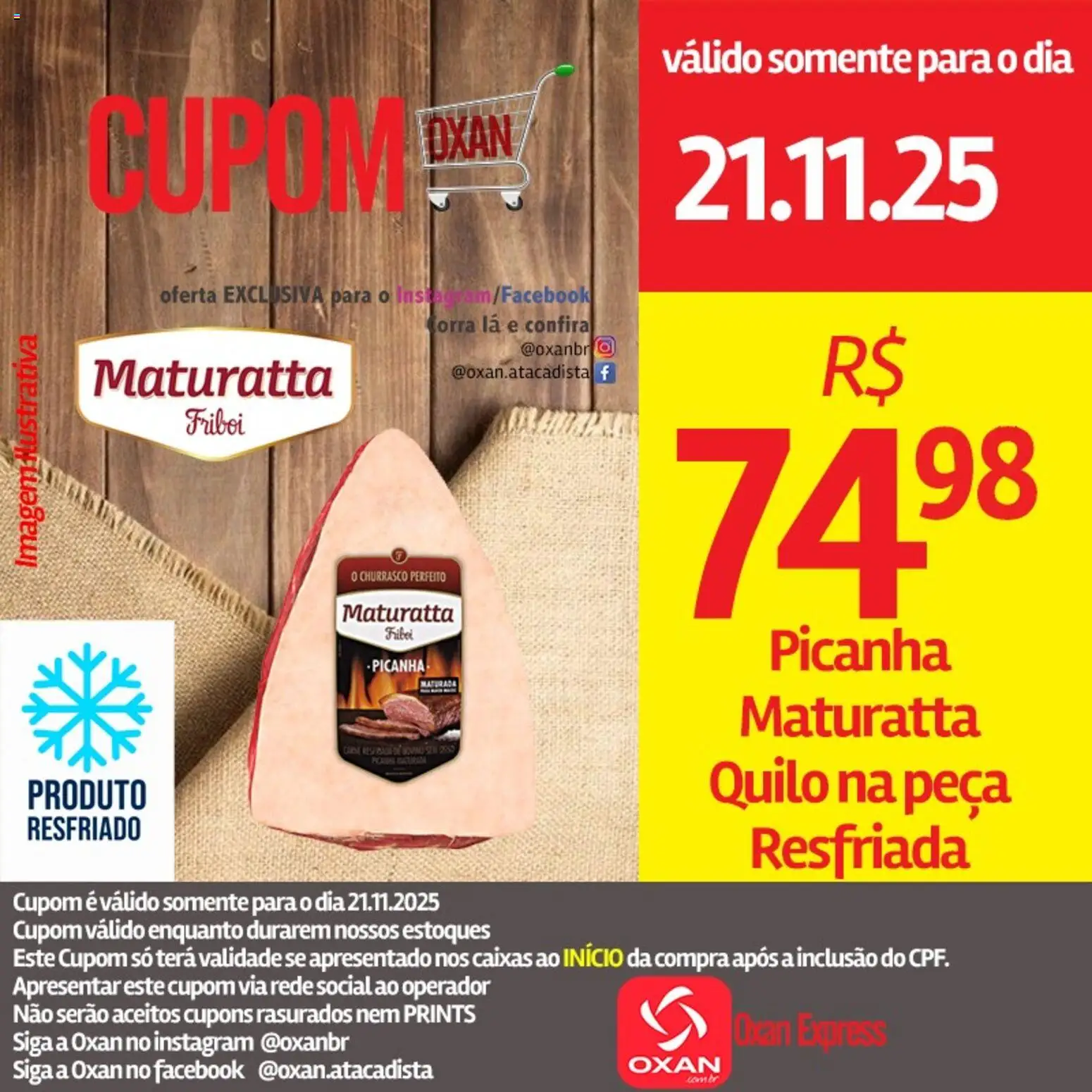 Oxan Atacadista Folheto - válido de 21.11.2025 | Página: 1 | Produtos: Picanha