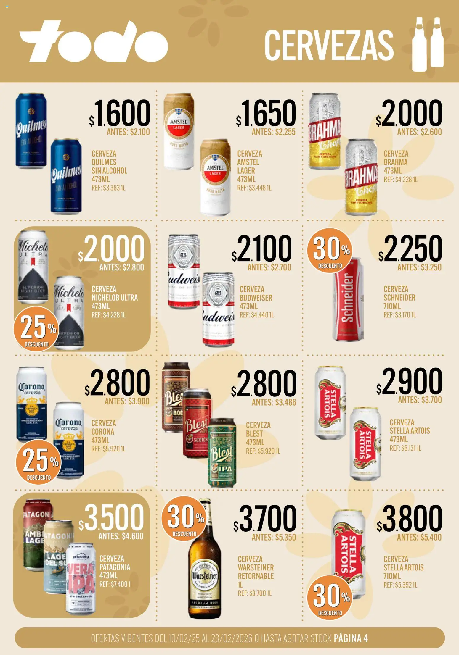 Supermercados TODO - Ofertas │ válido desde el 10.02.2026 | Página: 4 | Productos: Cerveza