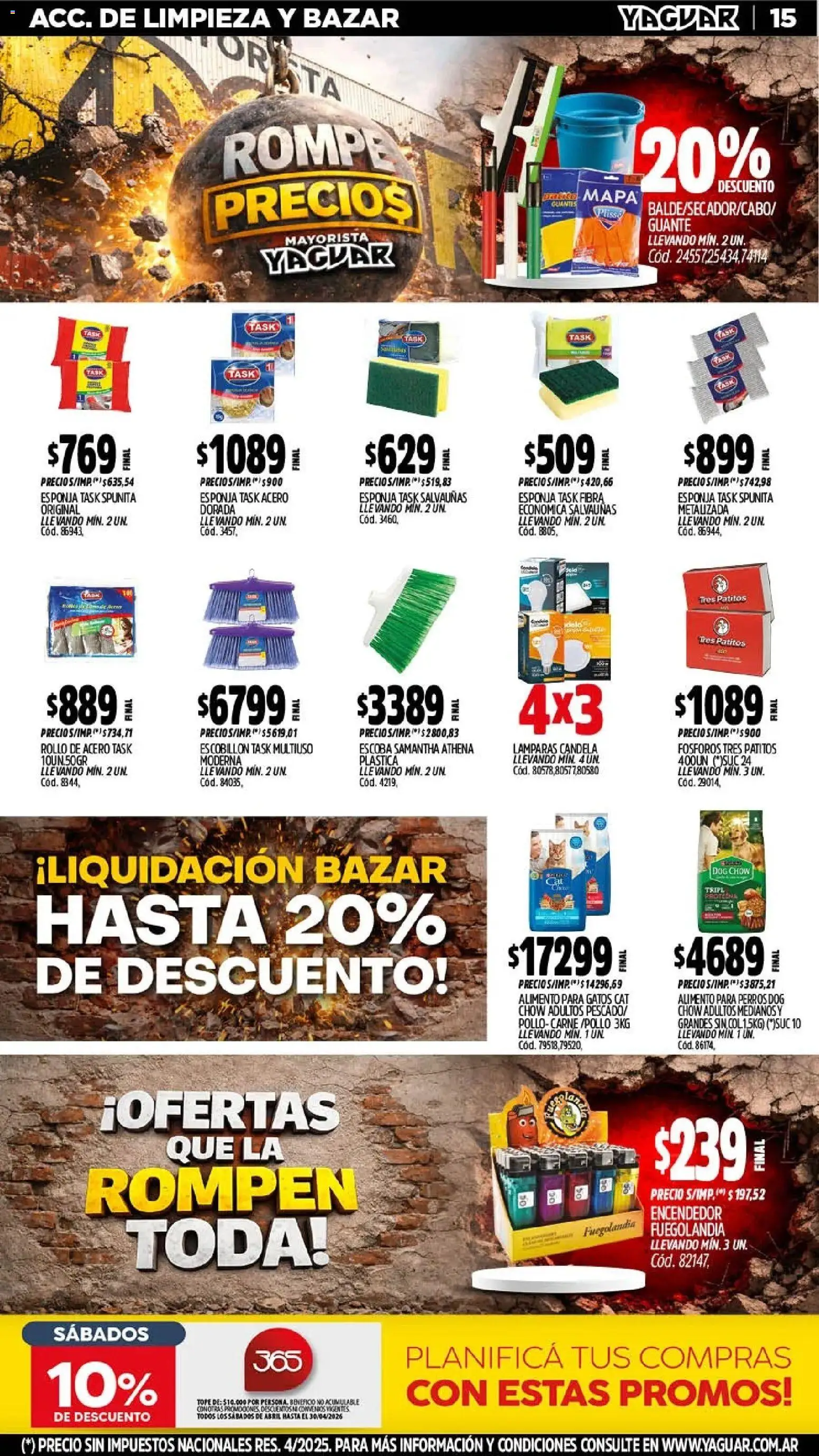 Yaguar - Oferta Semanal Misiones │ válido desde el 13.04.2026 | Página: 15 | Productos: Encendedor, Guante, Esponja, Guantes