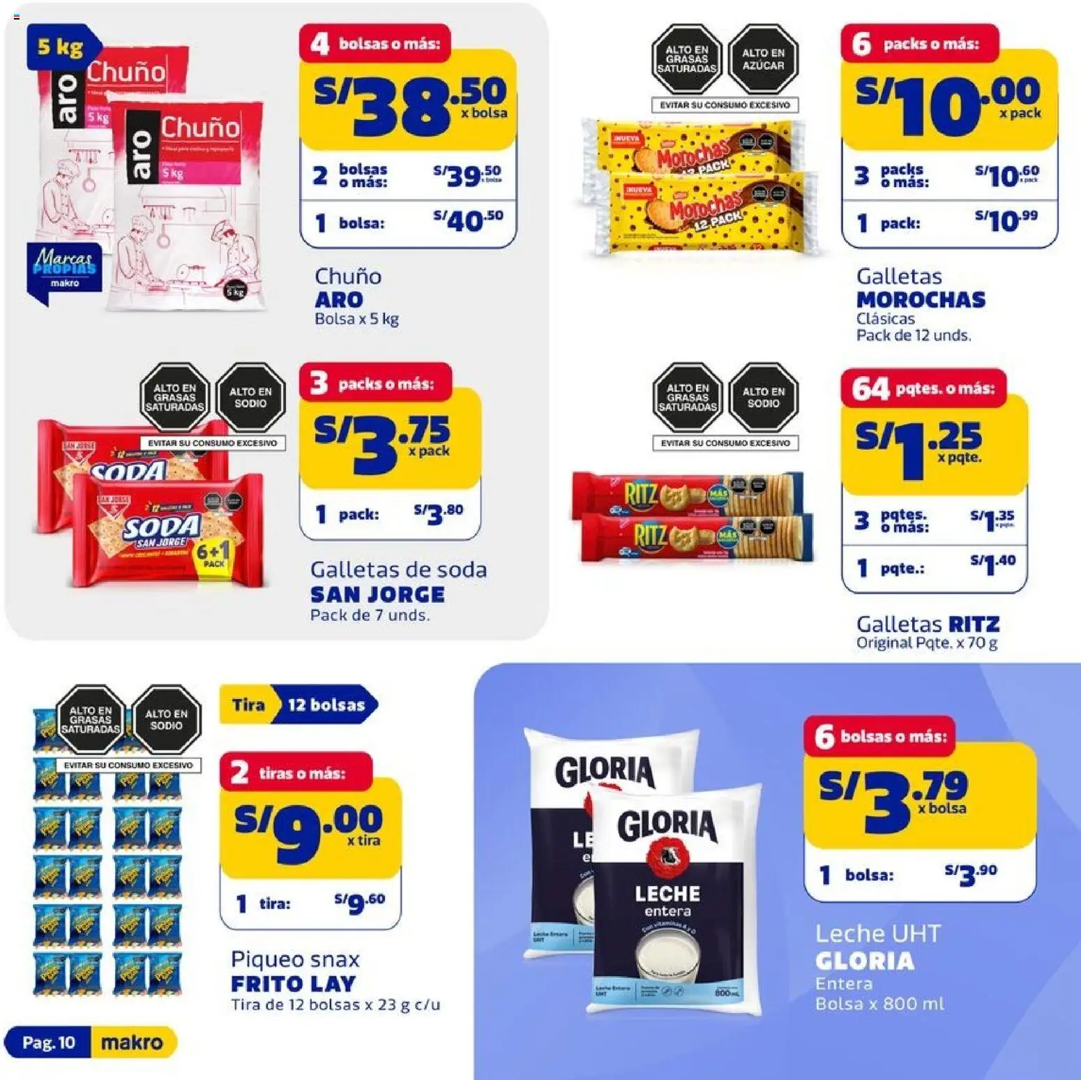 Catálogo Makro válido desde 15.01.2026 | Página: 10 | Productos: Leche, Galletas, Bolsa