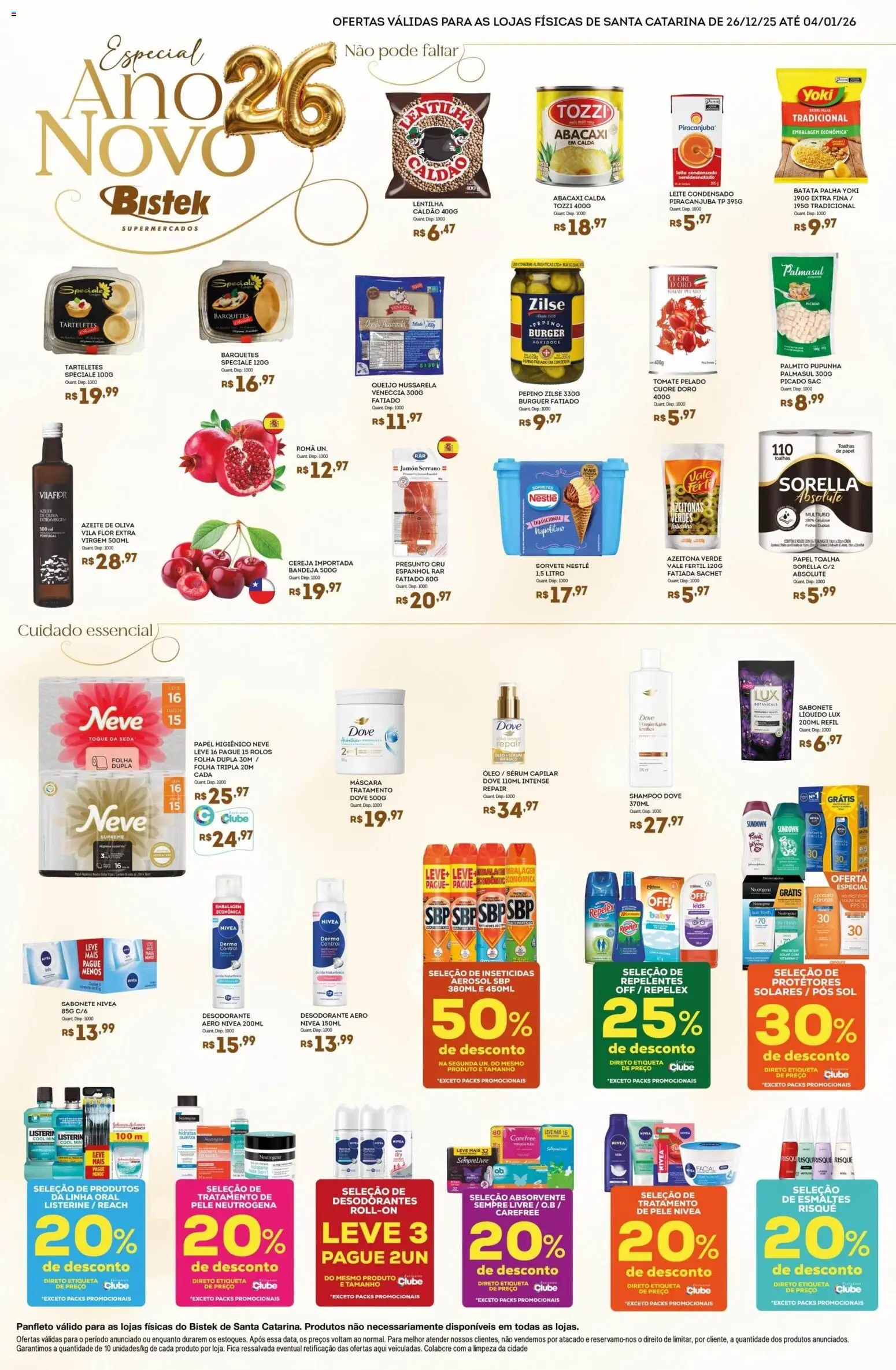 Bistek Supermercados Folheto - válido de 26.12.2025 | Página: 2 | Produtos: Lentilha, Desodorante, Presunto cru, Sérum