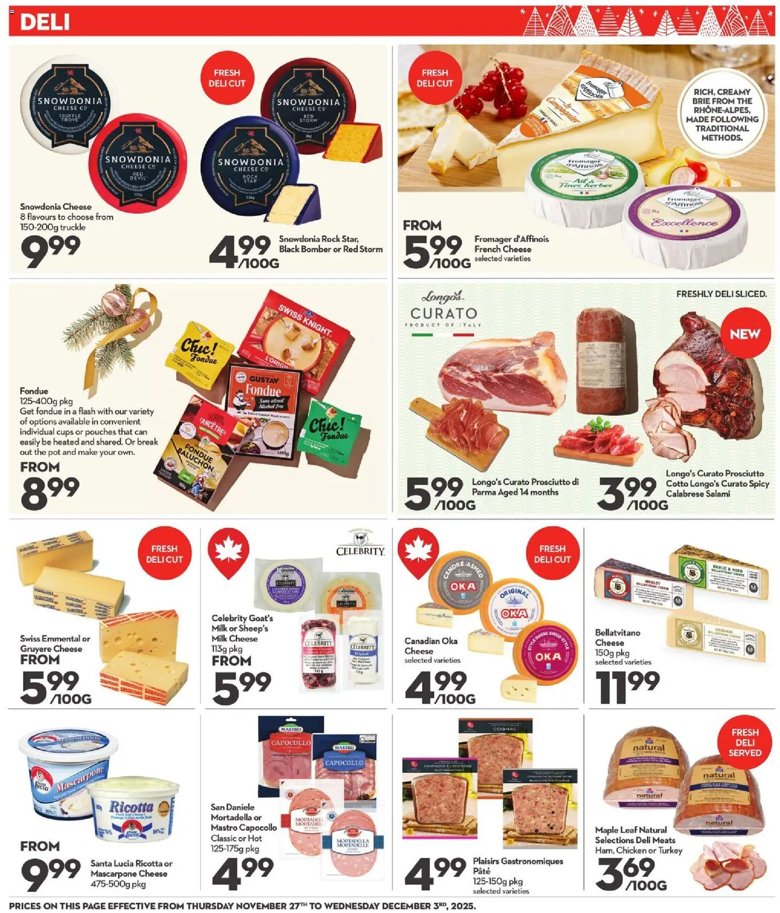 Longo's flyer valid from 27.11.2025 | Page: 9 | Products: Turkey, Milk, Salami, Chicken