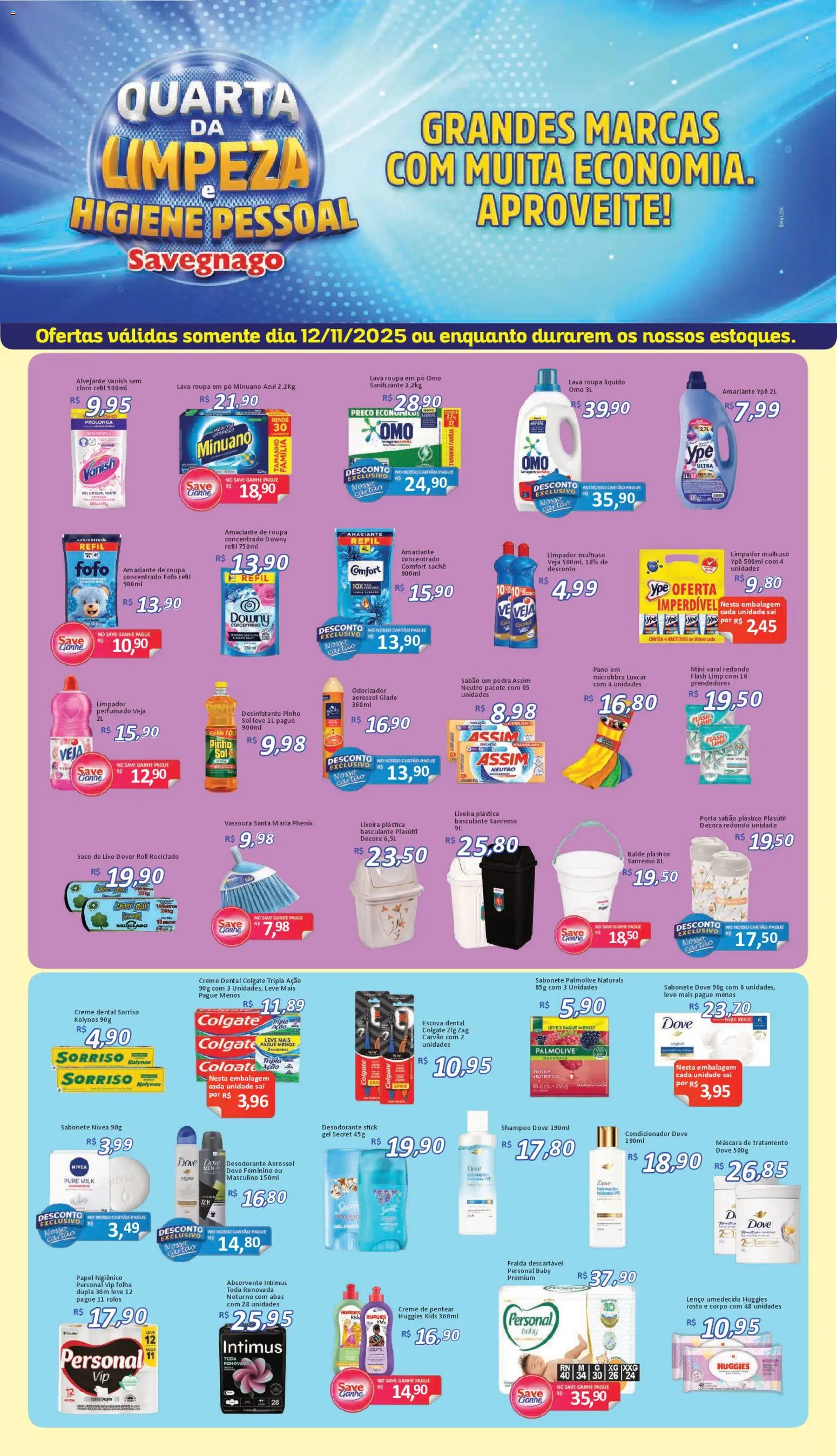 Savegnago Folheto - válido de 12.11.2025 | Página: 1 | Produtos: Perfume, Condicionador, Creme dental, Vassoura