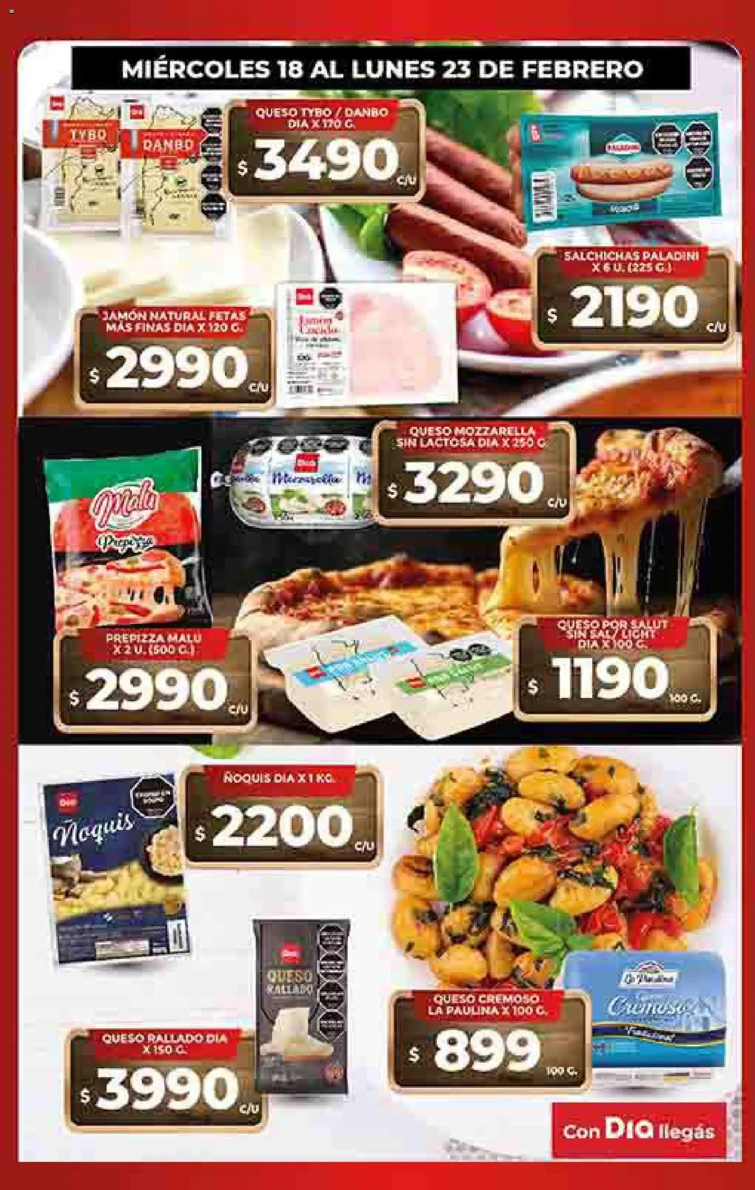 Dia - Ofertas - Todas las tiendas A │ válido desde el 18.02.2026 | Página: 2 | Productos: Queso, Jamón, Ñoquis