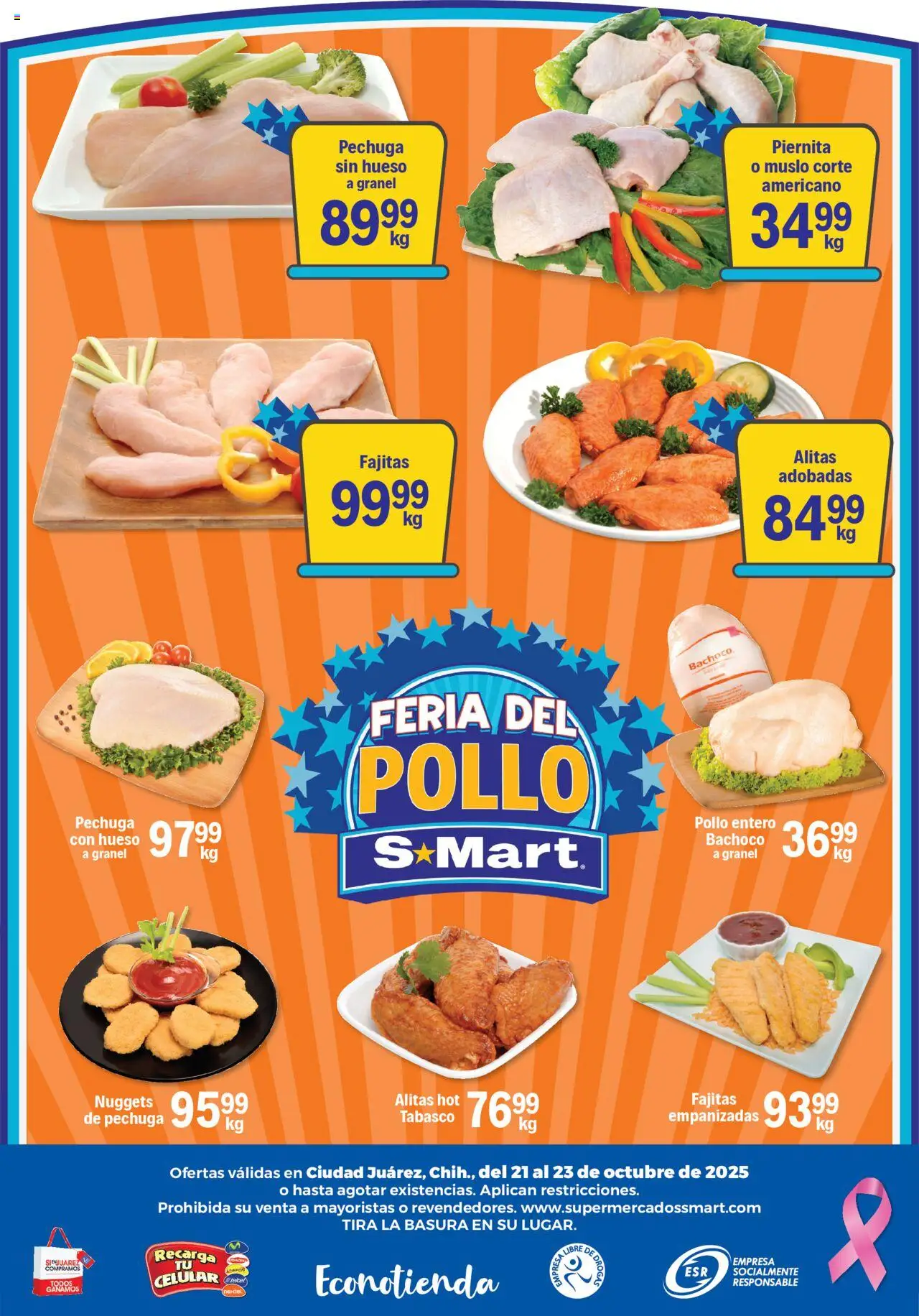 Nuevas ofertas de S-Mart válidas en toda la República Mexicana desde el 21.10.2025. ¡Encuentra las mejores ofertas en S-Mart folleto Juárez! | Página: 6 | Productos: Pollo