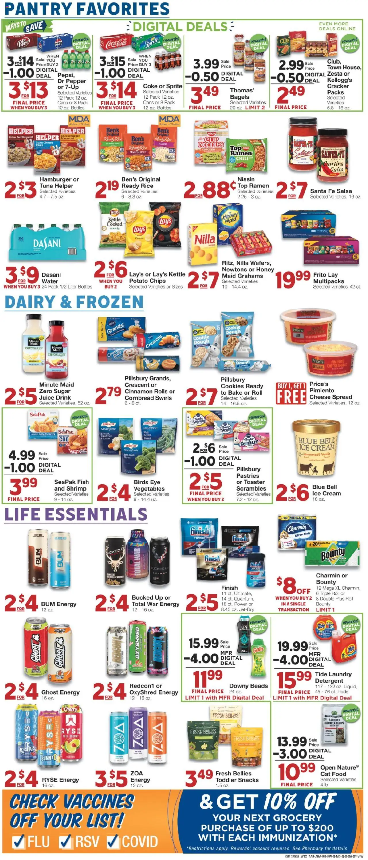 United Supermarkets Weekly Ad - valid from 09.09.2025 | Page: 4 | Products: Rice, Noodles, Detergent, Chips