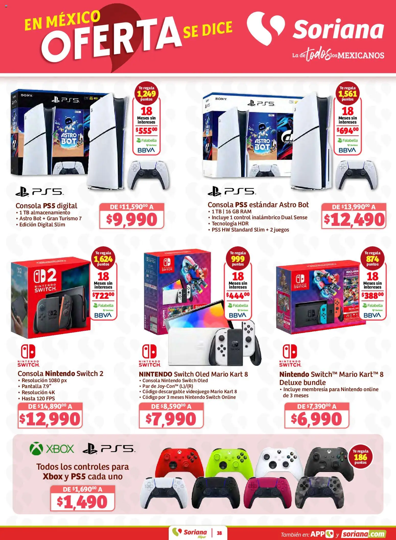 Nuevas ofertas de Soriana válidas en toda la República Mexicana desde el 02.01.2026. ¡Encuentra las mejores ofertas en Soriana - Preciazazaso Híper: Edo Mex, Gro, Hgo, Mor, Pue, Qto, Tlax, Ver! | Página: 38 | Productos: Té, Xbox