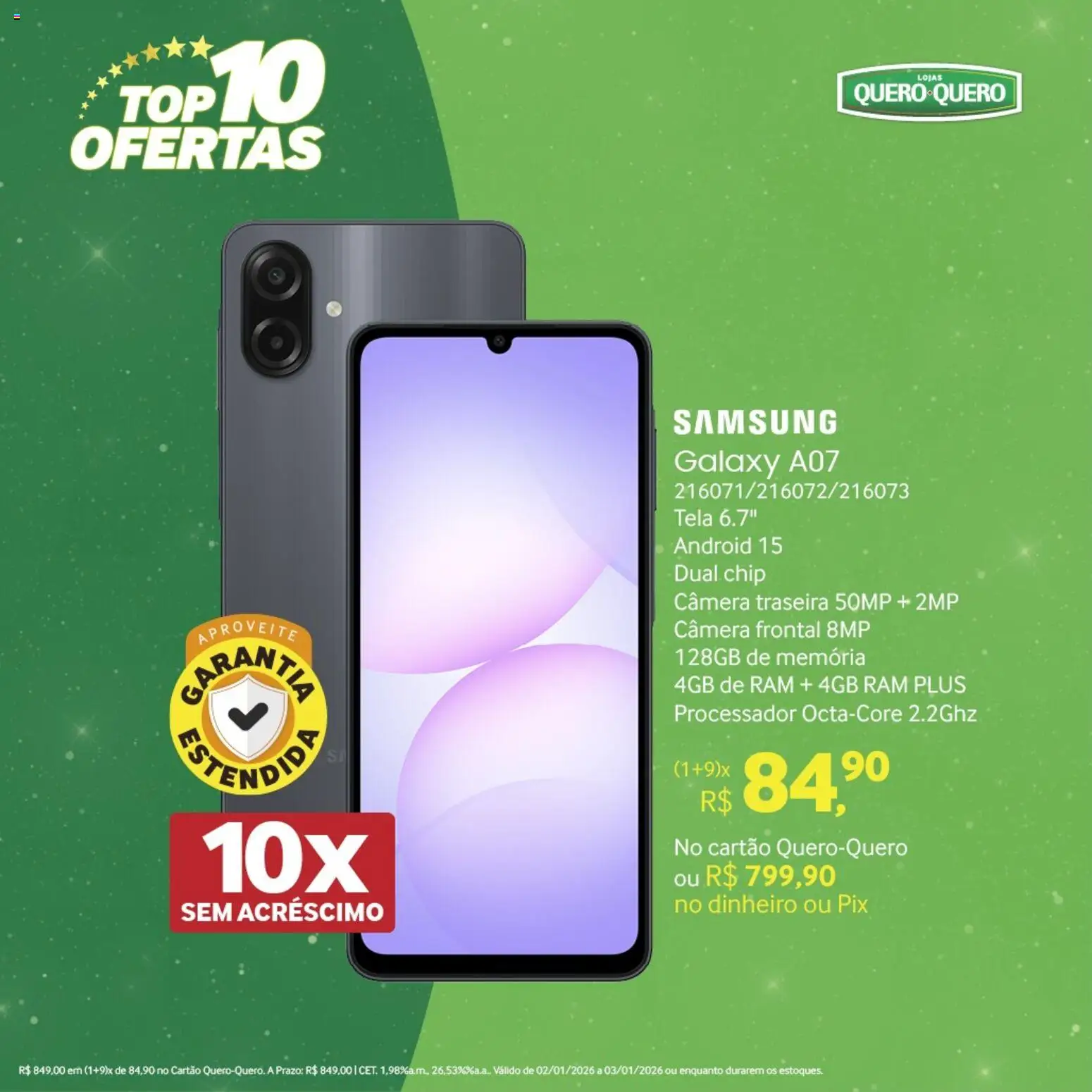 Lojas Quero-Quero Folheto - válido de 02.01.2026 | Página: 9 | Produtos: Processador, Tela, Câmera
