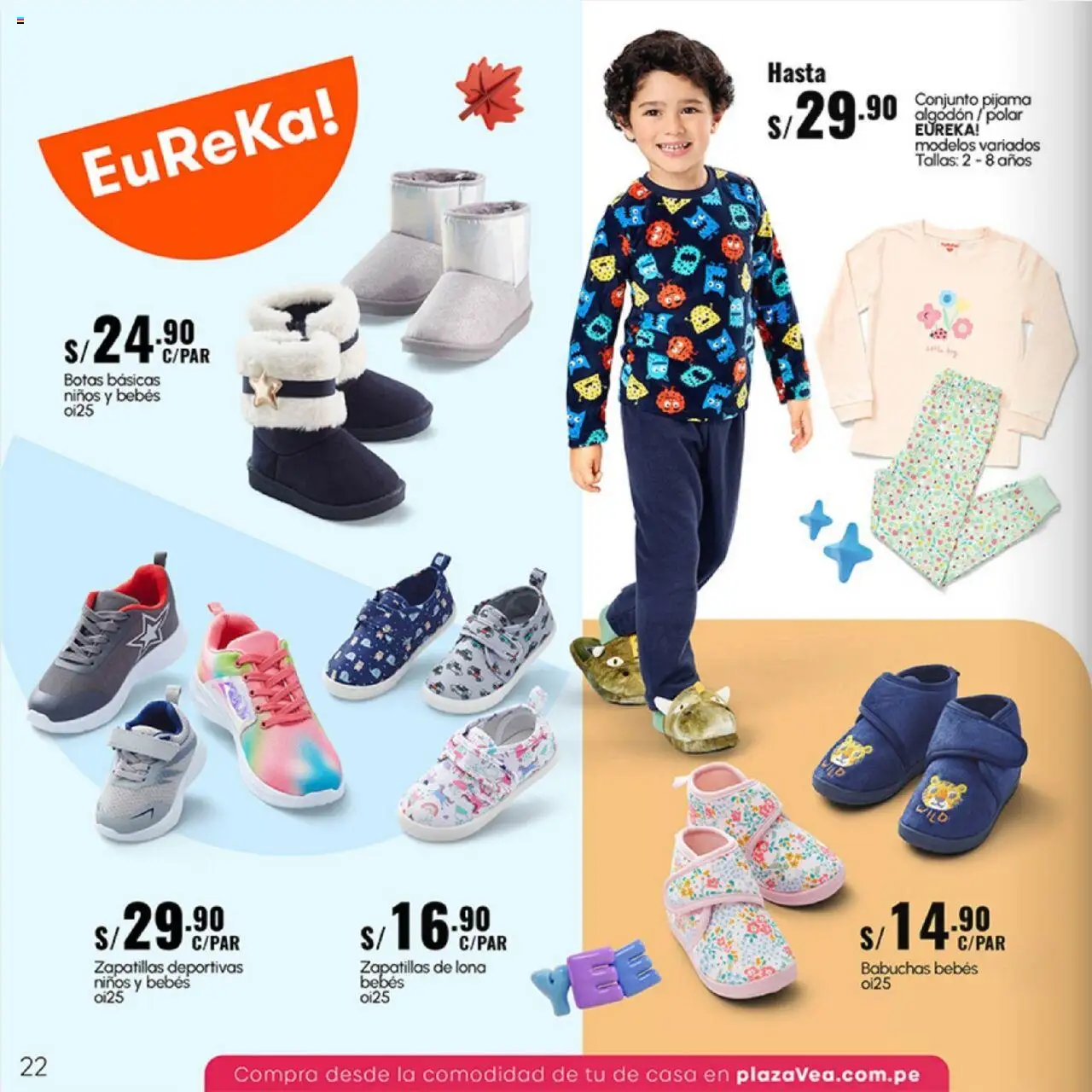 Catálogo Plaza Vea válido desde 16.06.2025 | Página: 22 | Productos: Pijama, Zapatillas deportivas, Botas, Zapatillas