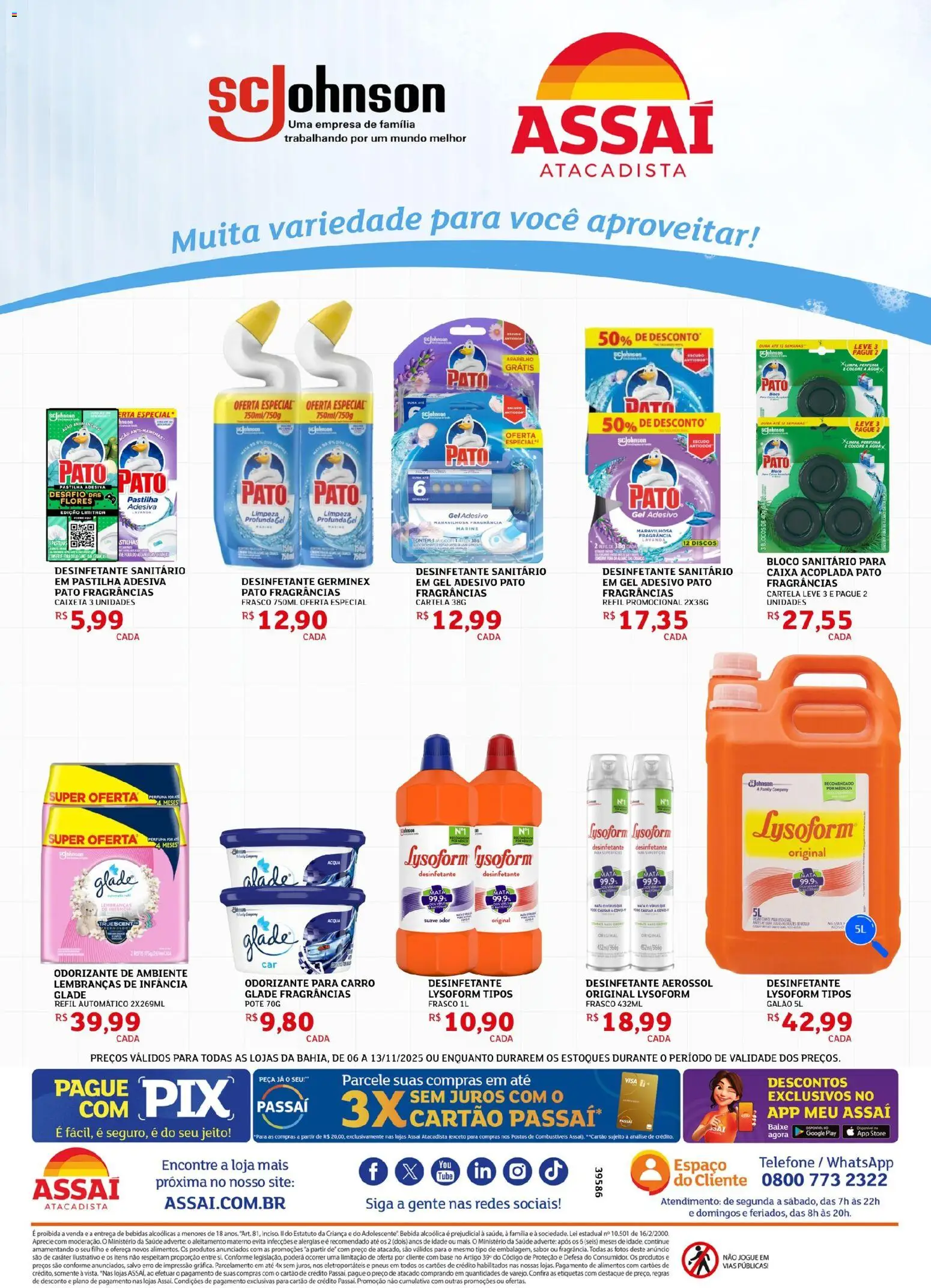 Assaí Atacadista Folheto - válido de 06.11.2025 | Página: 2 | Produtos: Fragrância, Flores, Telefone, Desinfetante
