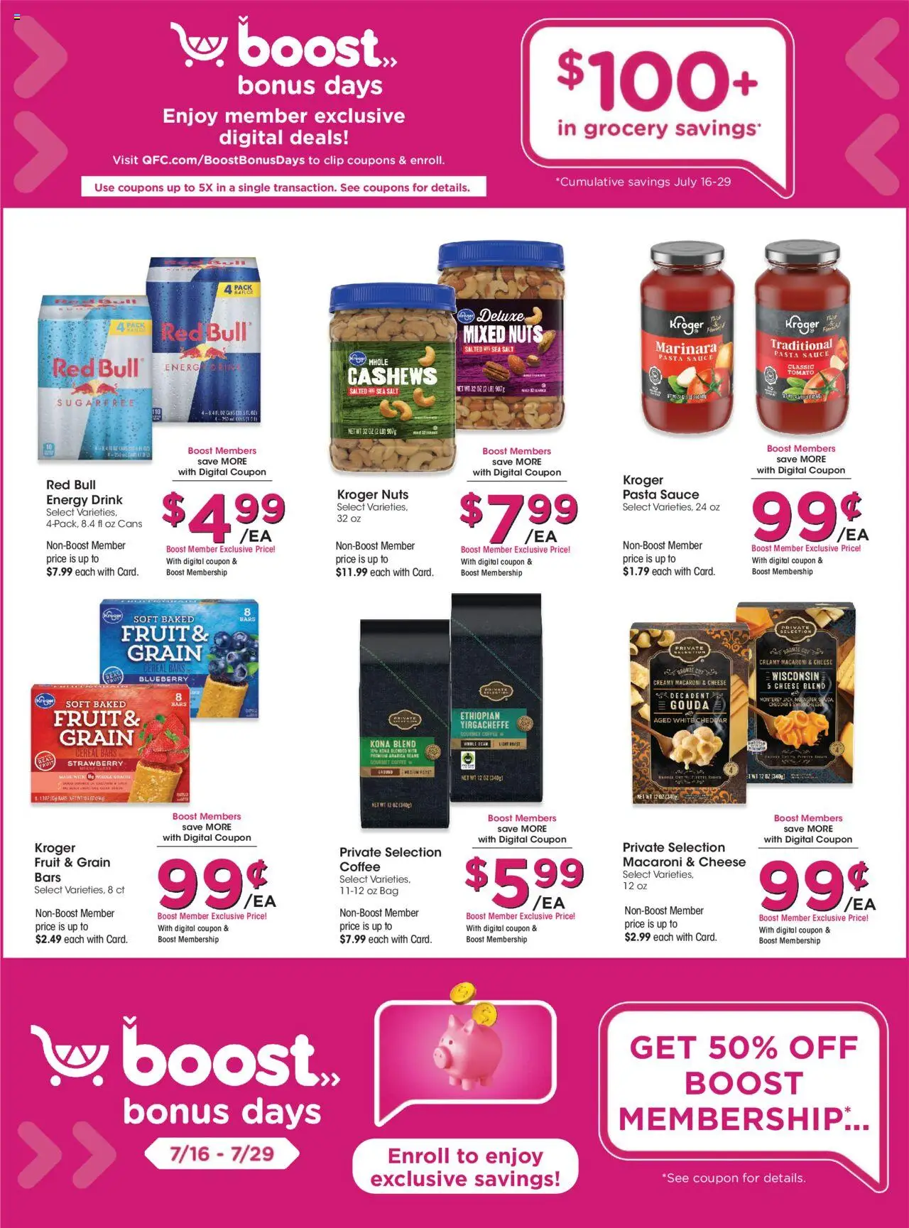 QFC Weekly Ad - valid from 23.07.2025 | Page: 6 | Products: Clip, Coffee, Pasta, Bag