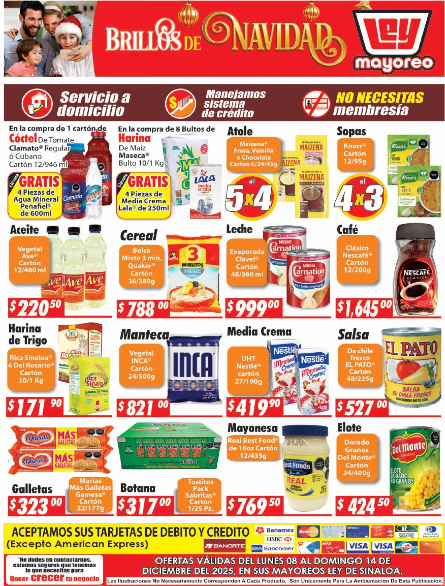 Nuevas ofertas de Casa Ley válidas en toda la República Mexicana desde el 08.12.2025. ¡Encuentra las mejores ofertas en Casa Ley folleto Sinaloa! | Página: 1 | Productos: Maíz, Mayonesa, Bolsa, Café